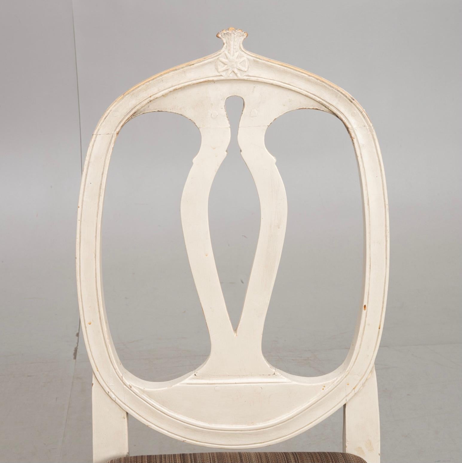 Satz von 6 CIRCA 1800 Schwedisch bemalte Eiche Provincial Gustavian Dining Chairs  im Zustand „Gut“ im Angebot in London, GB