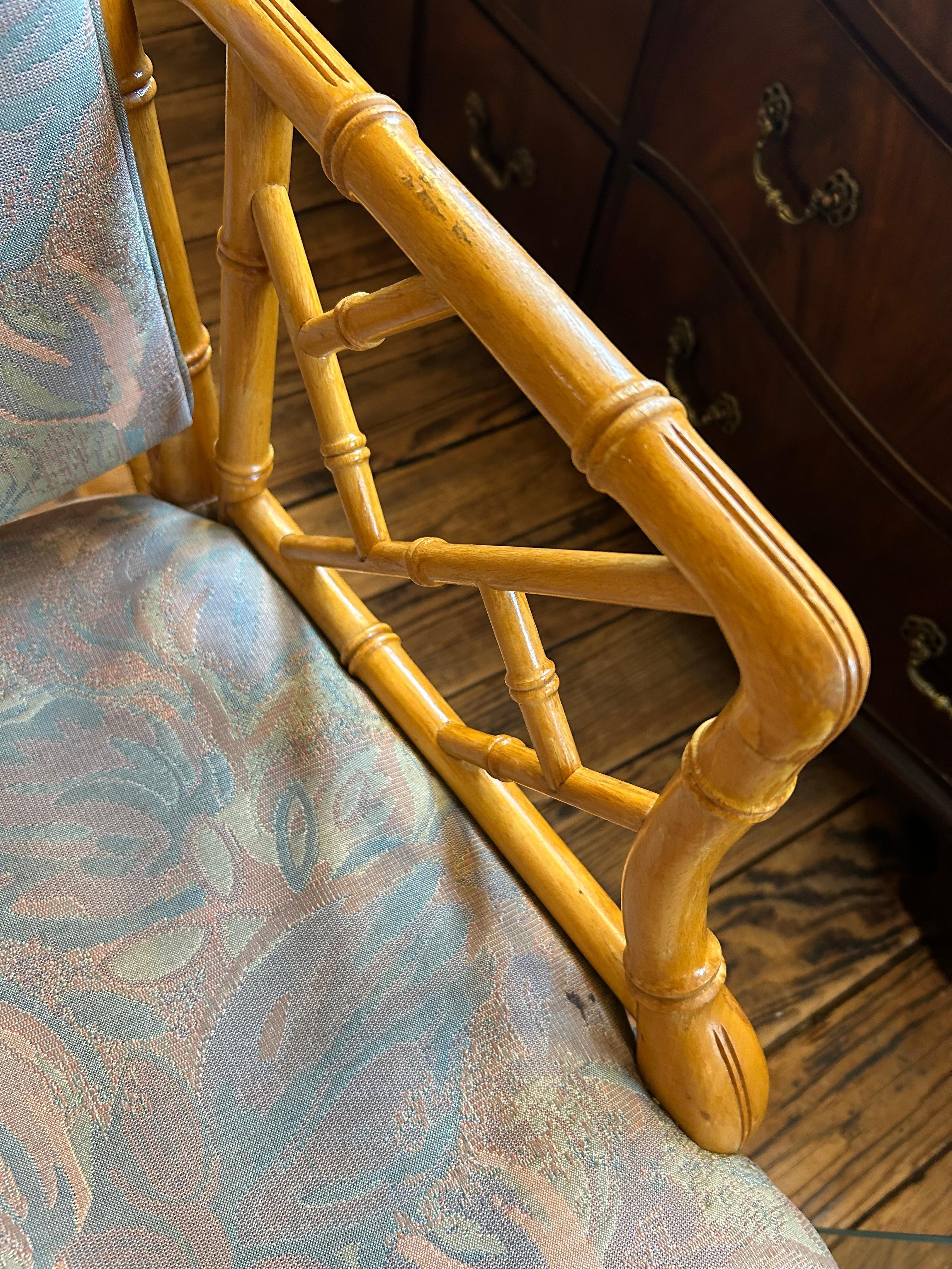 Ensemble de 6 chaises de salle à manger classiques en bambou de style Chippendale Bon état - En vente à Hopewell, NJ