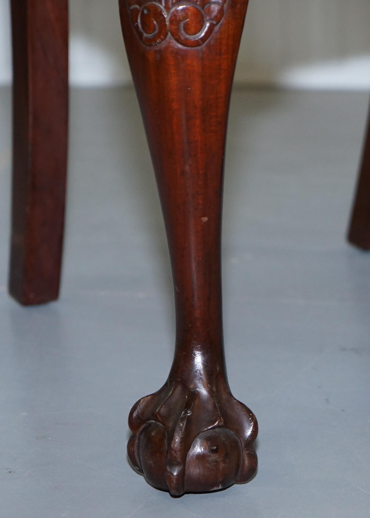 Set of 6 Claw and Ball Mahogany Thomas Chippendale Style Antique Dining Chairs 3