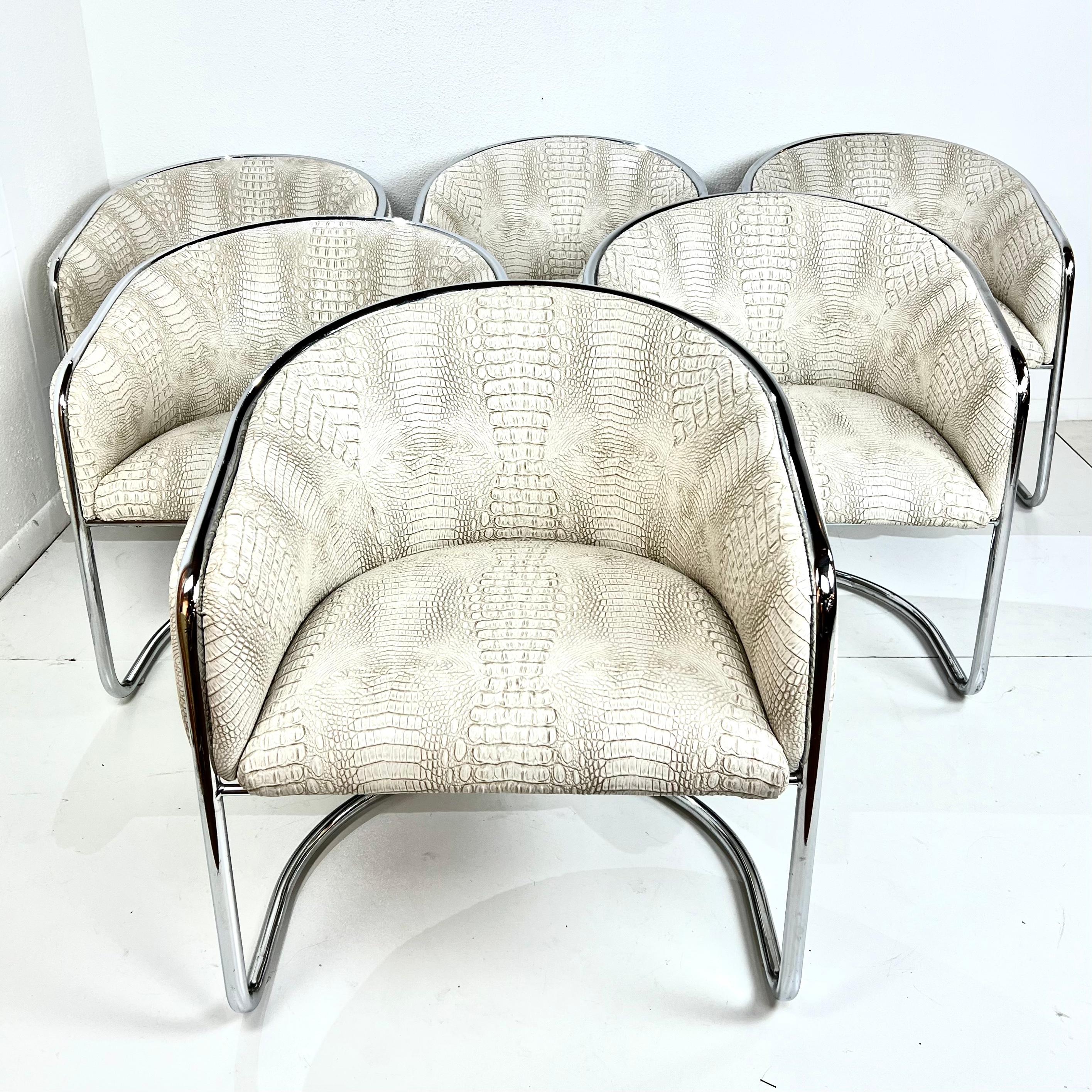 Mid-Century Modern Set of 6 Club Tub Chairs by Anton Lorenz & Joan Burgasser for Thonet For Sale