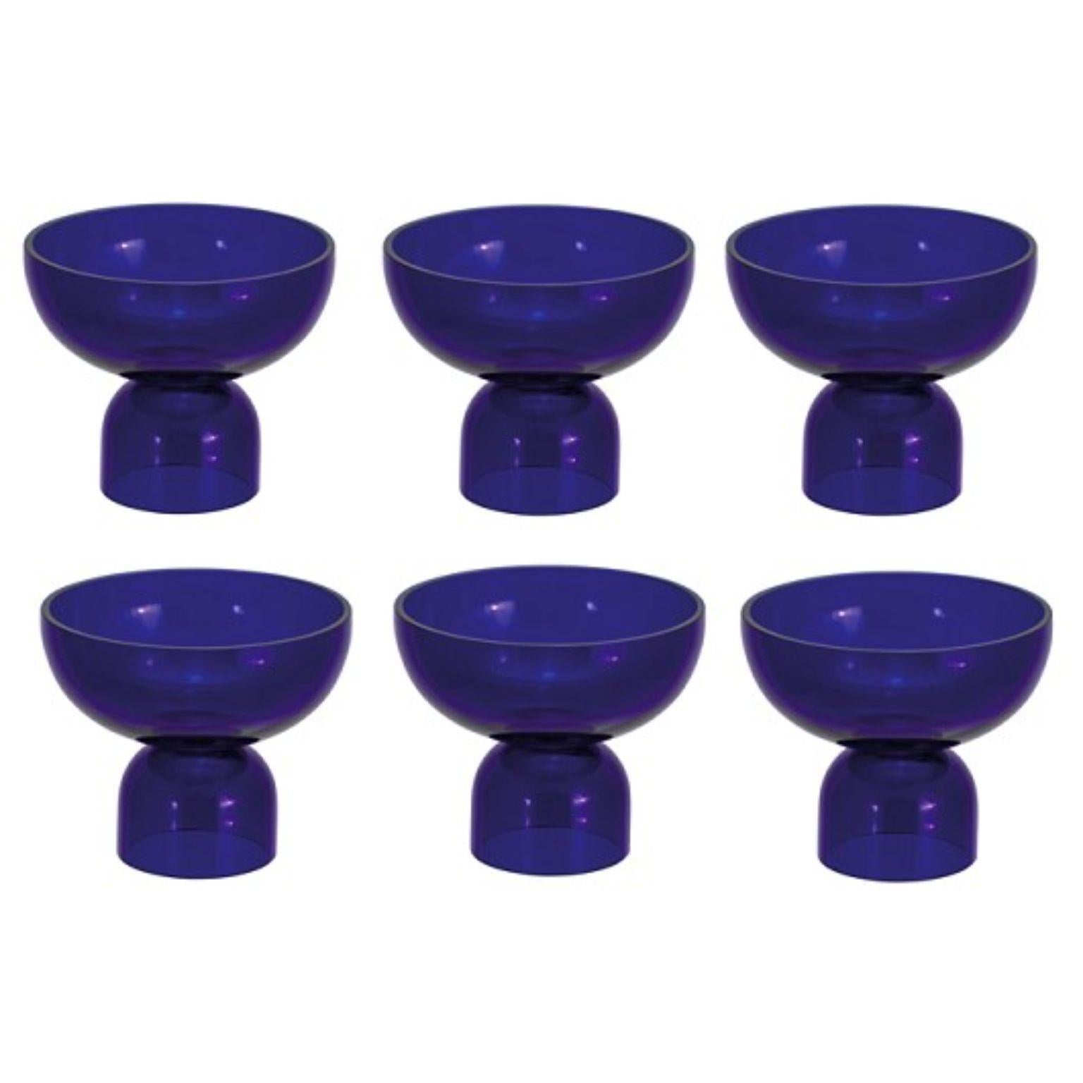 Set of 6 Cobalt Glasses by Pulpo
Dimensions: D11 x H9 cm
Materials: handmade glass

Pick them, pour them, roll them, and hold them; a kaleidoscope of colour, form and texture awaits. The potpourri collections by German designer Meike Harde transport
