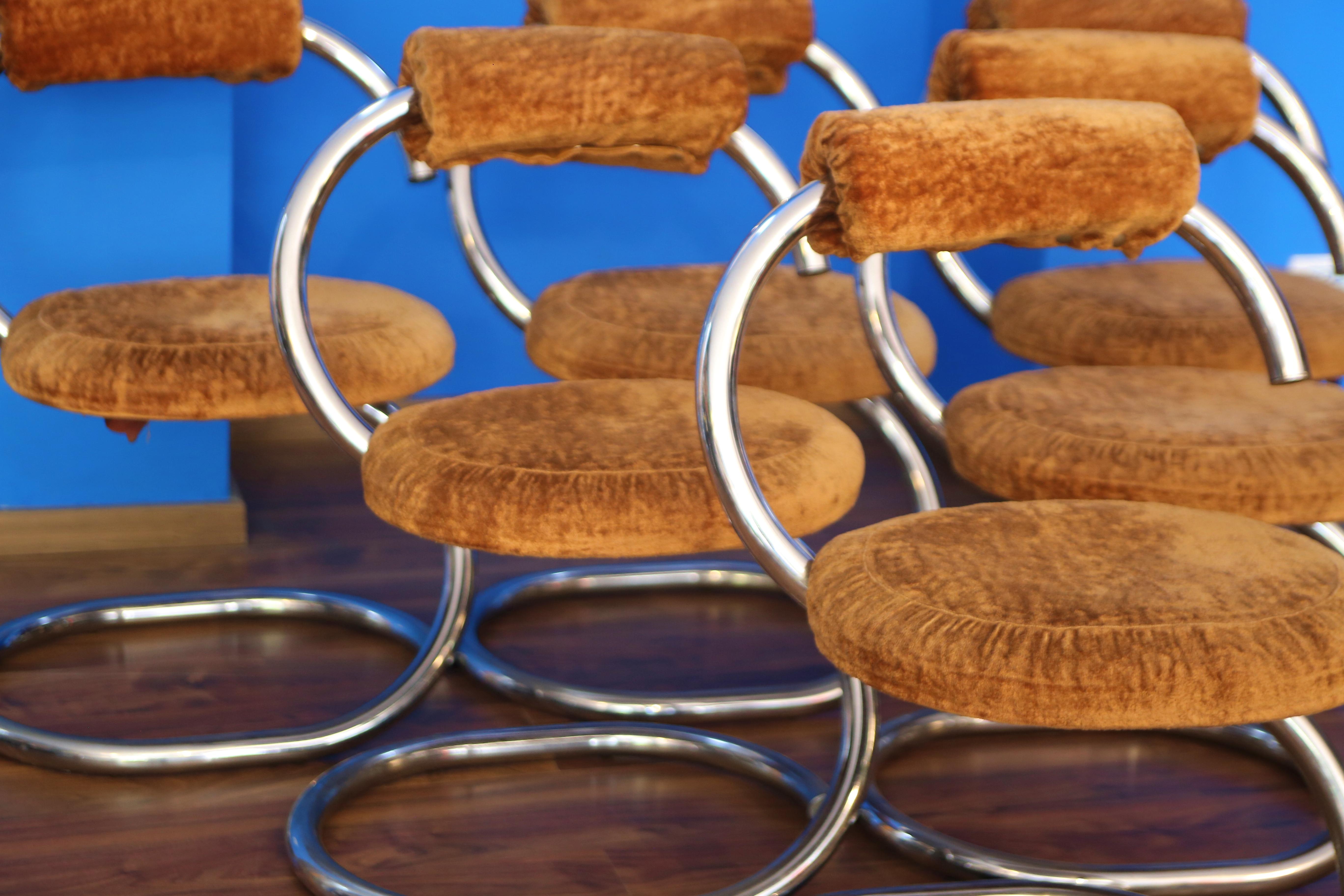Mid-Century Modern Set of 6 Cobra chairs by Giotto Stoppino, Italy 1970s