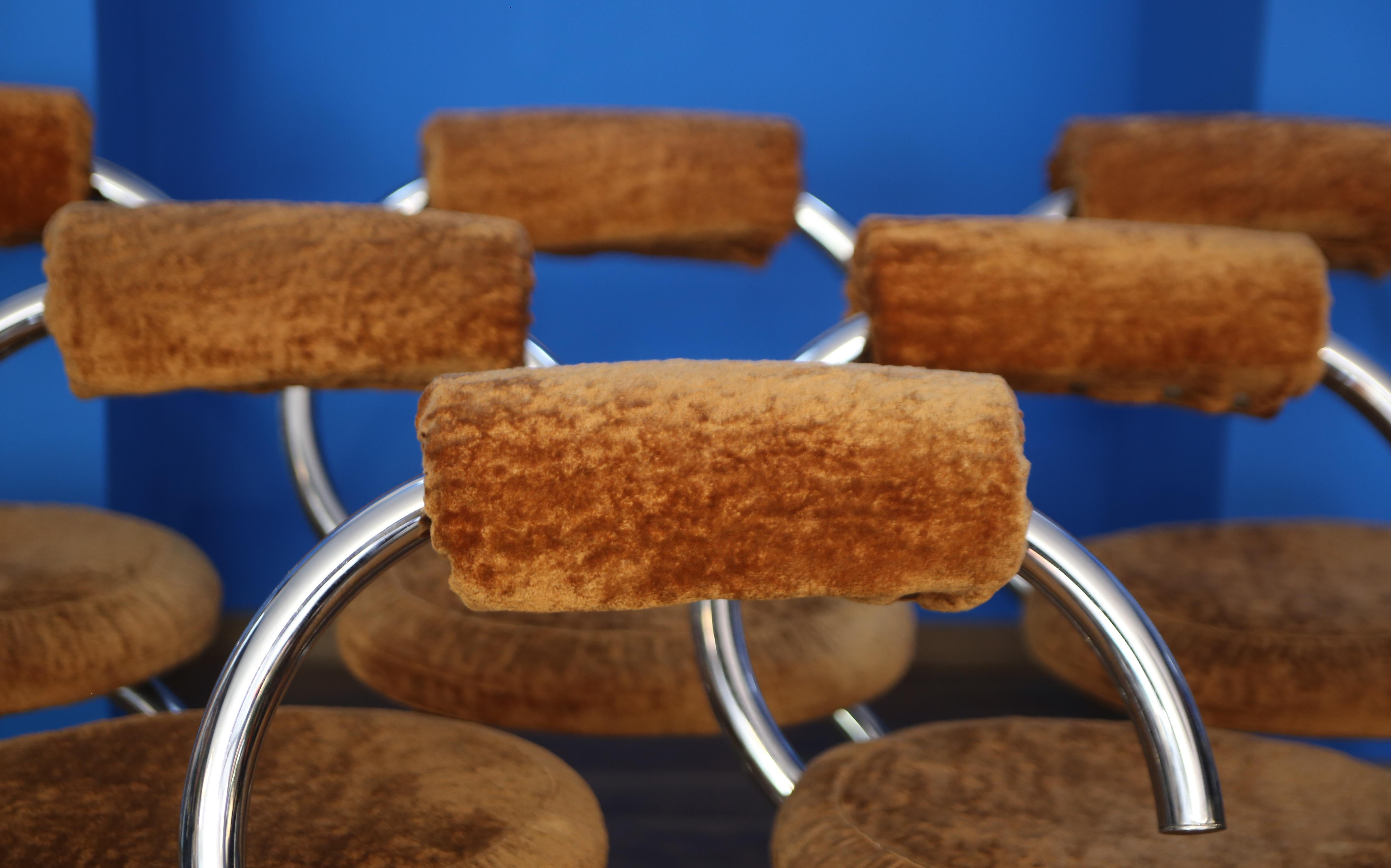 Italian Set of 6 Cobra chairs by Giotto Stoppino, Italy 1970s