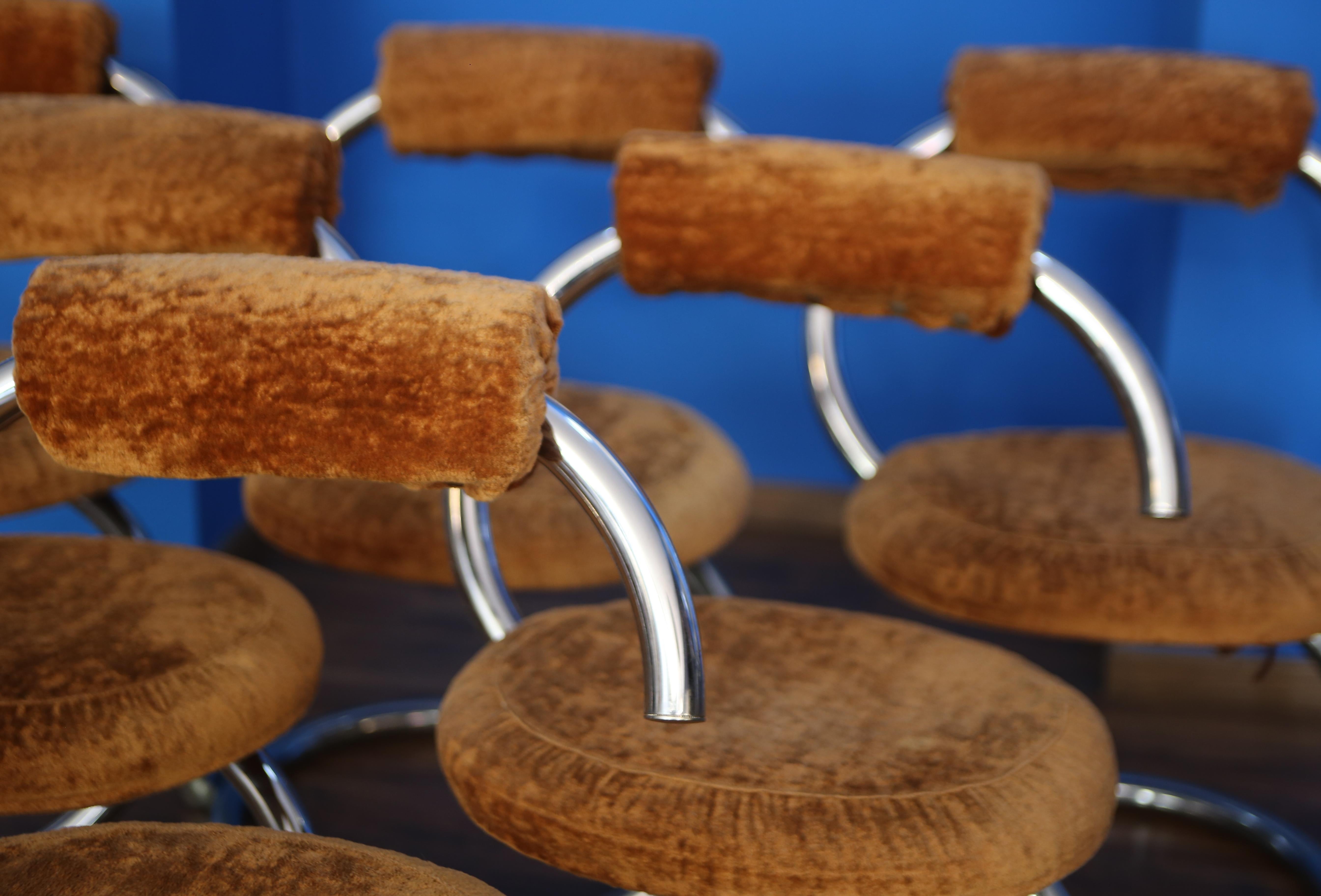 Steel Set of 6 Cobra chairs by Giotto Stoppino, Italy 1970s