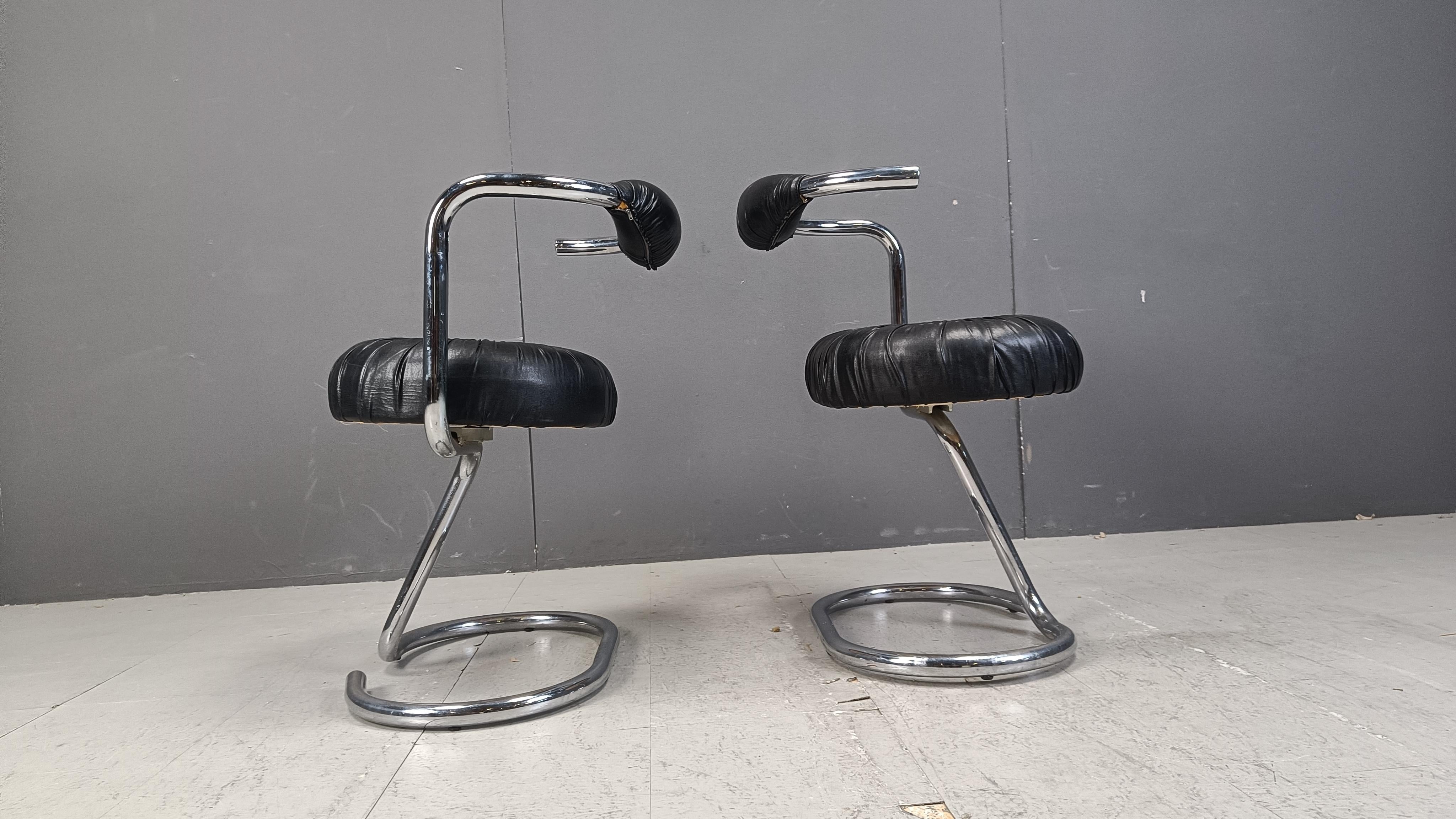 Set of 6 Cobra dining chairs by Giotto Stoppino, 1970s 3
