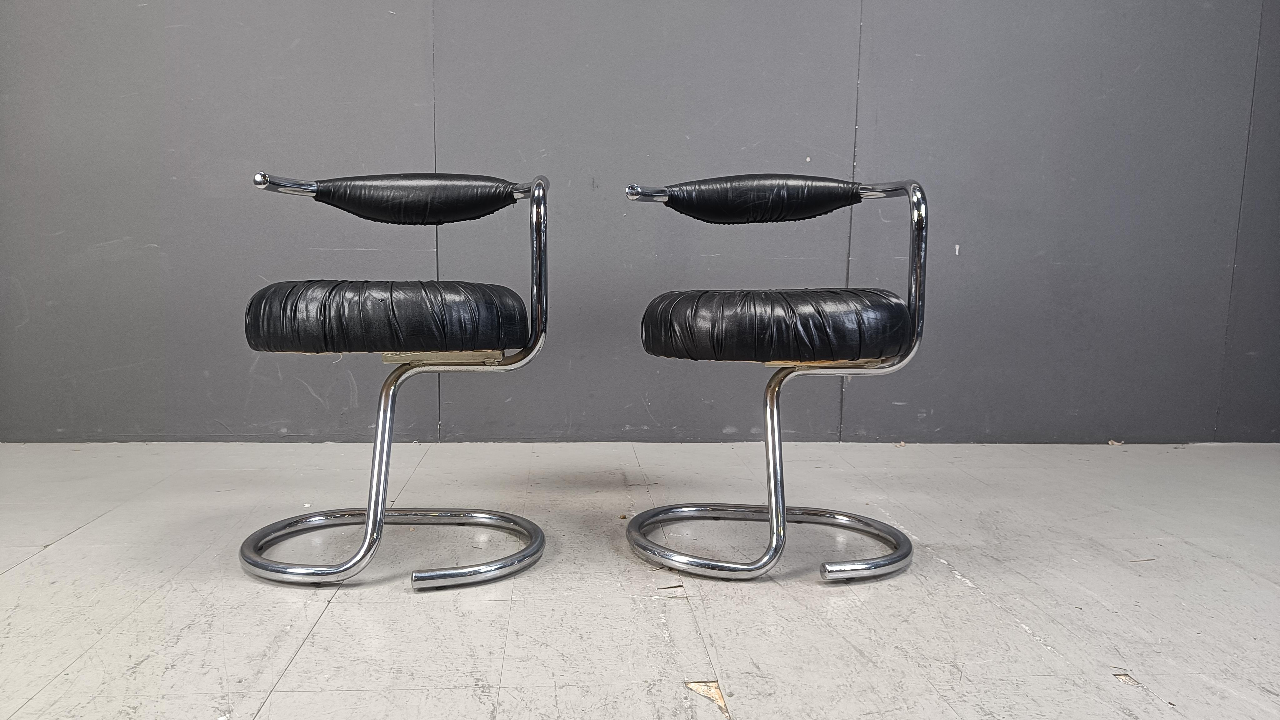 Set of 6 Cobra dining chairs by Giotto Stoppino, 1970s 4