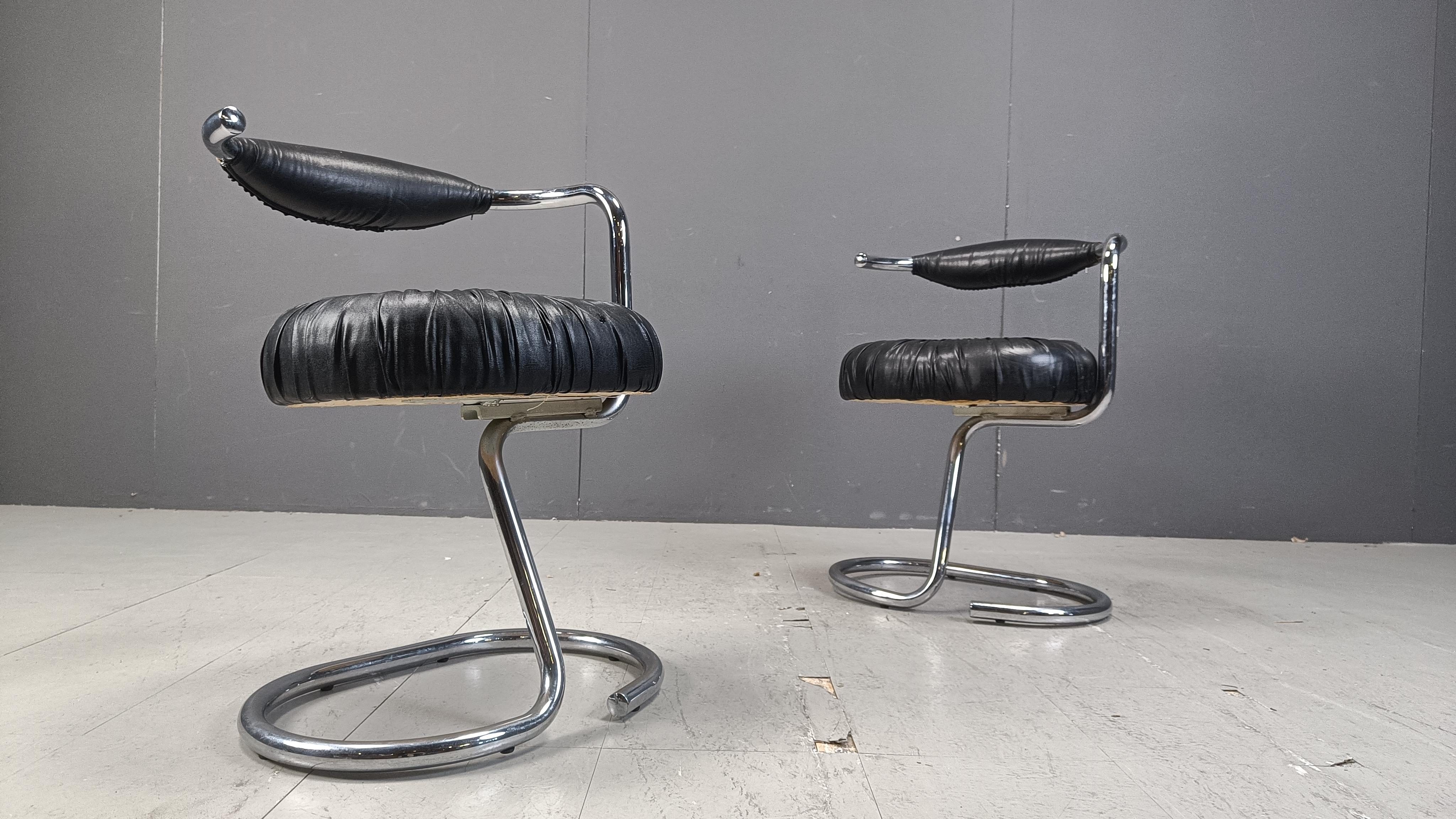 Set of 6 Cobra dining chairs by Giotto Stoppino, 1970s 2