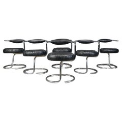 Ensemble de 6 chaises de salle à manger Cobra de Giotto Stoppino, 1970