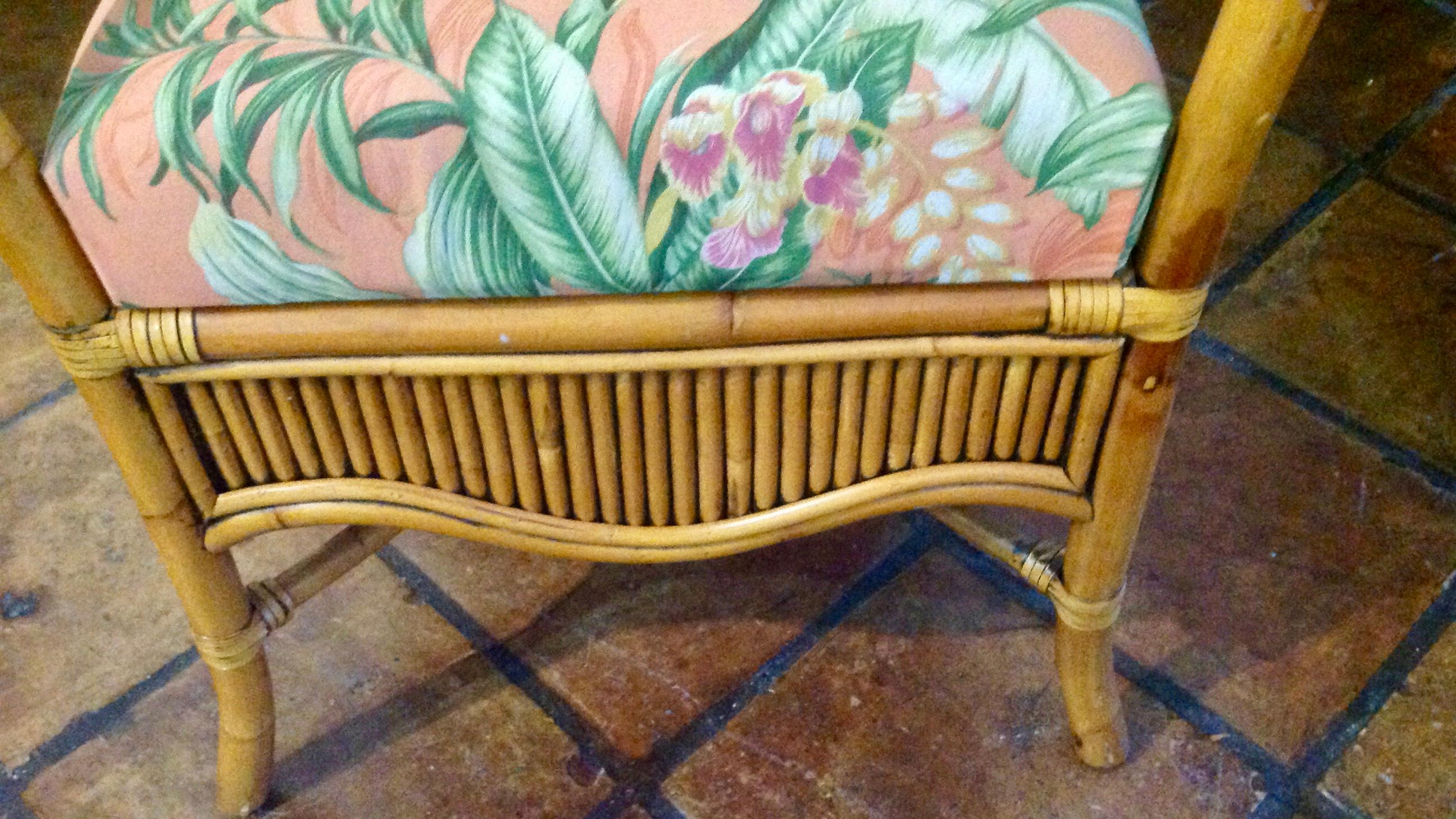 Set of 6 Colonial Style Rattan Dining Chairs 4