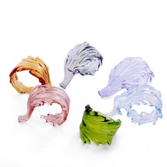 Set di 6 anelli Napking con foglie colorate