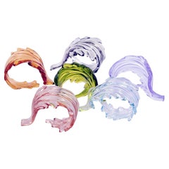 Set of 6 colored leaves Napking rings
