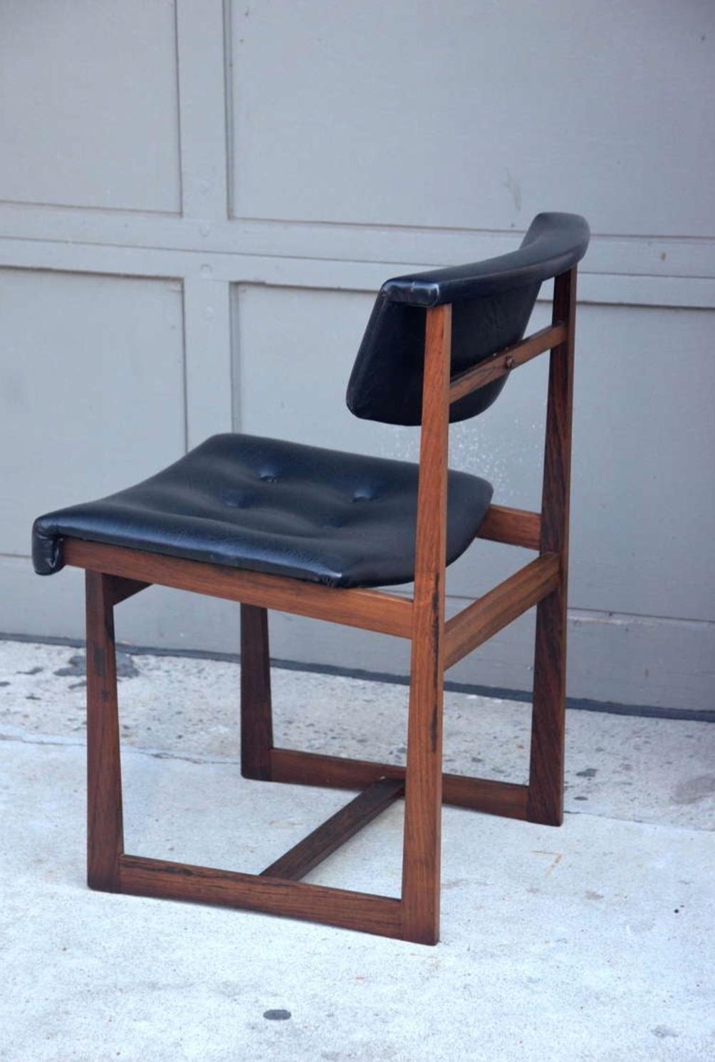 PVC Set of 6 Comfortable Brazilian Rosewood Chairs For Sale