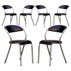 Set of 6 Comfortable French Modernist Chairs