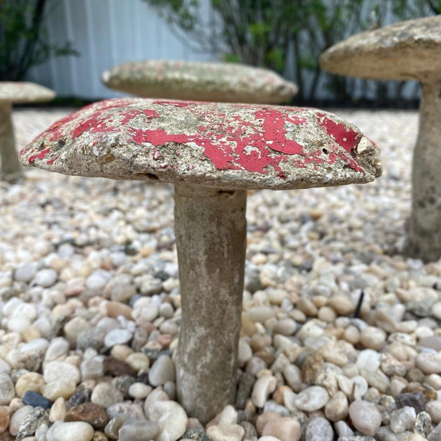 Set of 6 Concrete Mushrooms, 1950s France In Good Condition For Sale In Los Angeles, CA