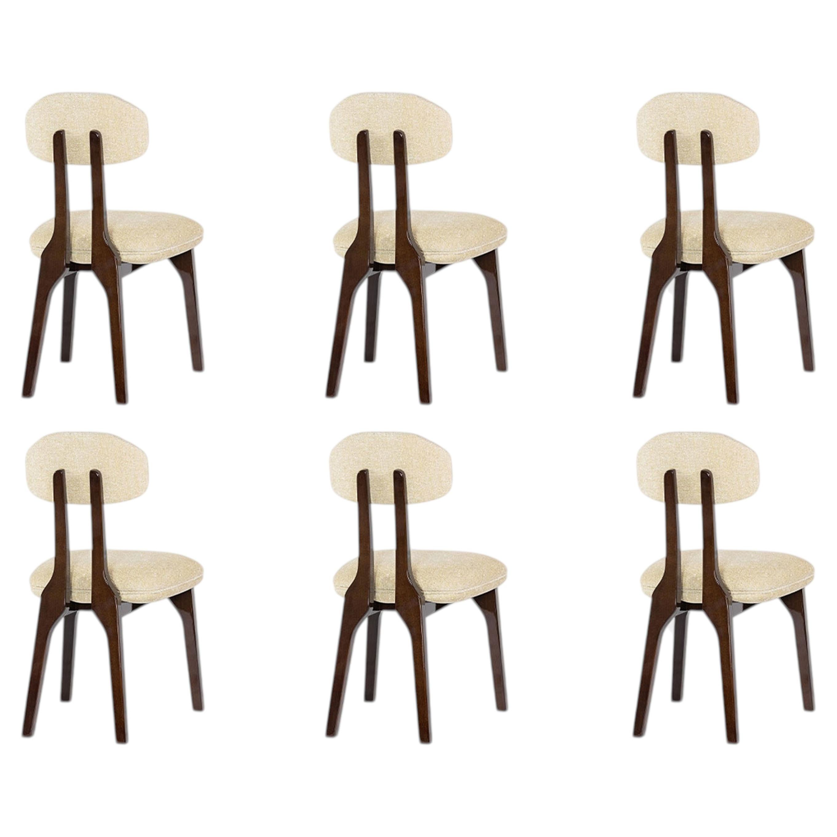6er set moderne chenille buche Silhouette esszimmerstühle by InsidherLand im Angebot
