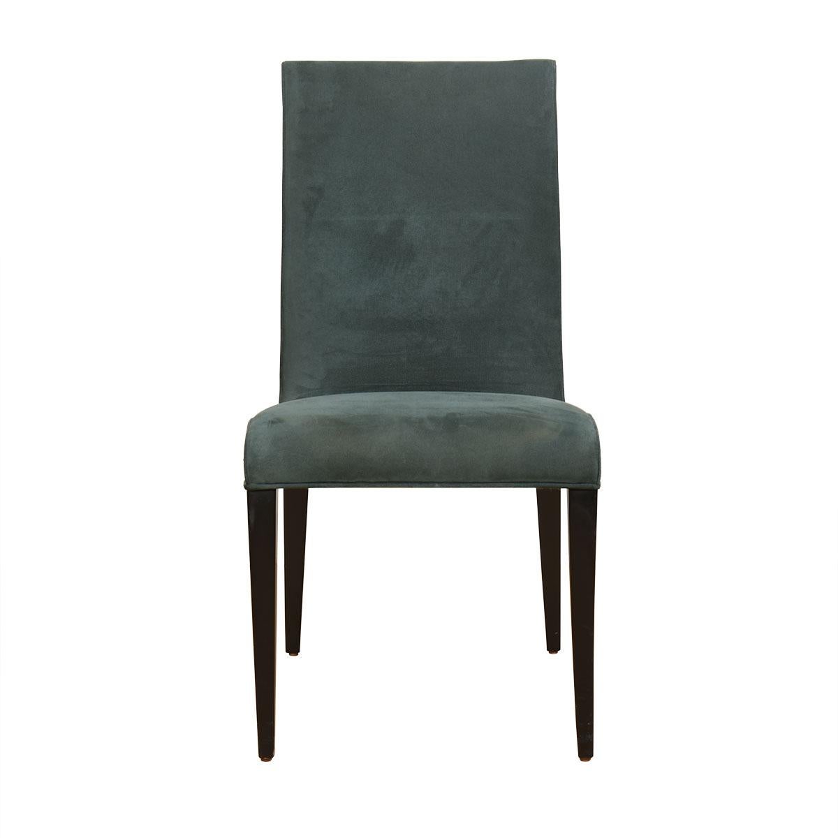 20th Century Set of 6 Contemporary Dining Chairs from Theodore’s Upholstered in Ultra Suede For Sale