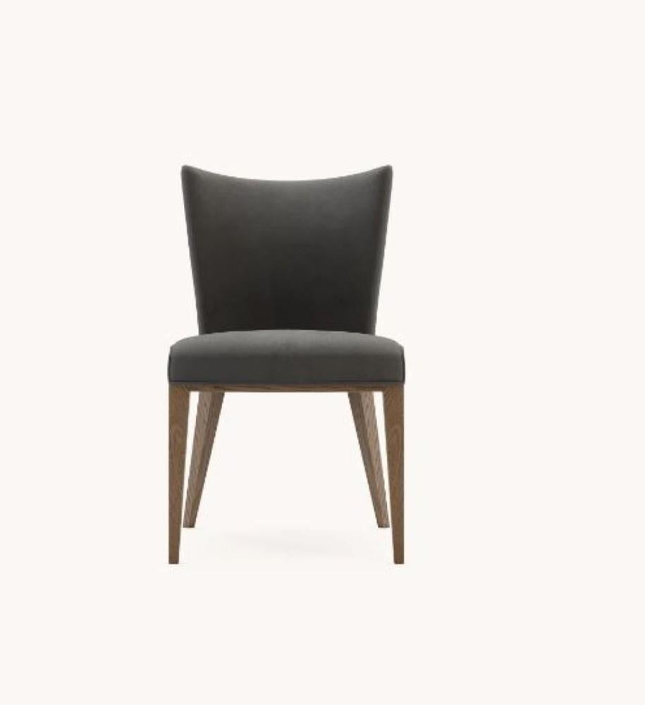 6er-Set Contemporary Dining Chairs gepolstert in raffiniertem Melange-Stoff (Portugiesisch) im Angebot
