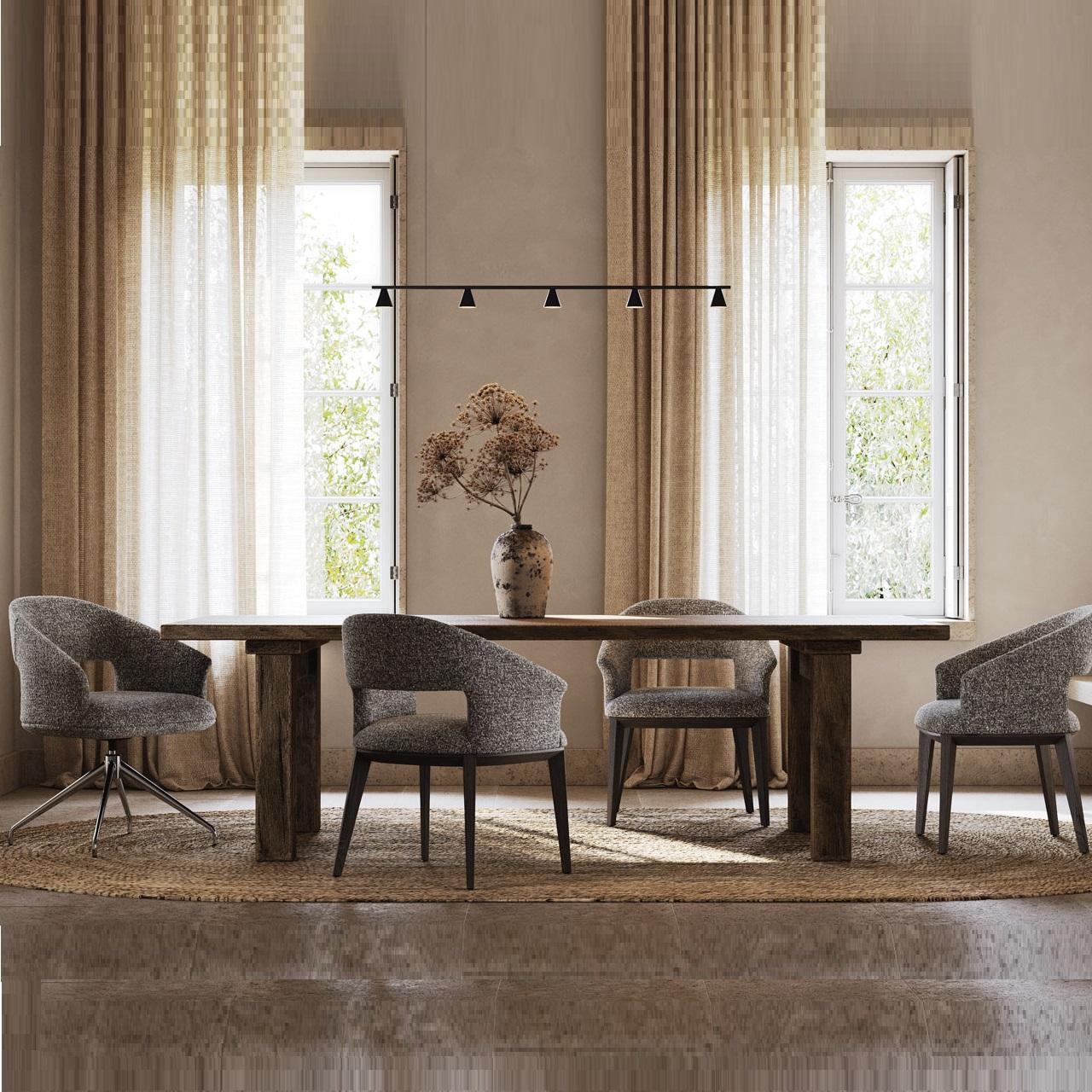 6er Set Contemporary Esszimmerstühle mit gepolstertem Sitz und Rückenlehne (Handgefertigt) im Angebot