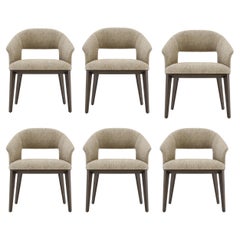 6er Set Contemporary Esszimmerstühle mit gepolstertem Sitz und Rückenlehne