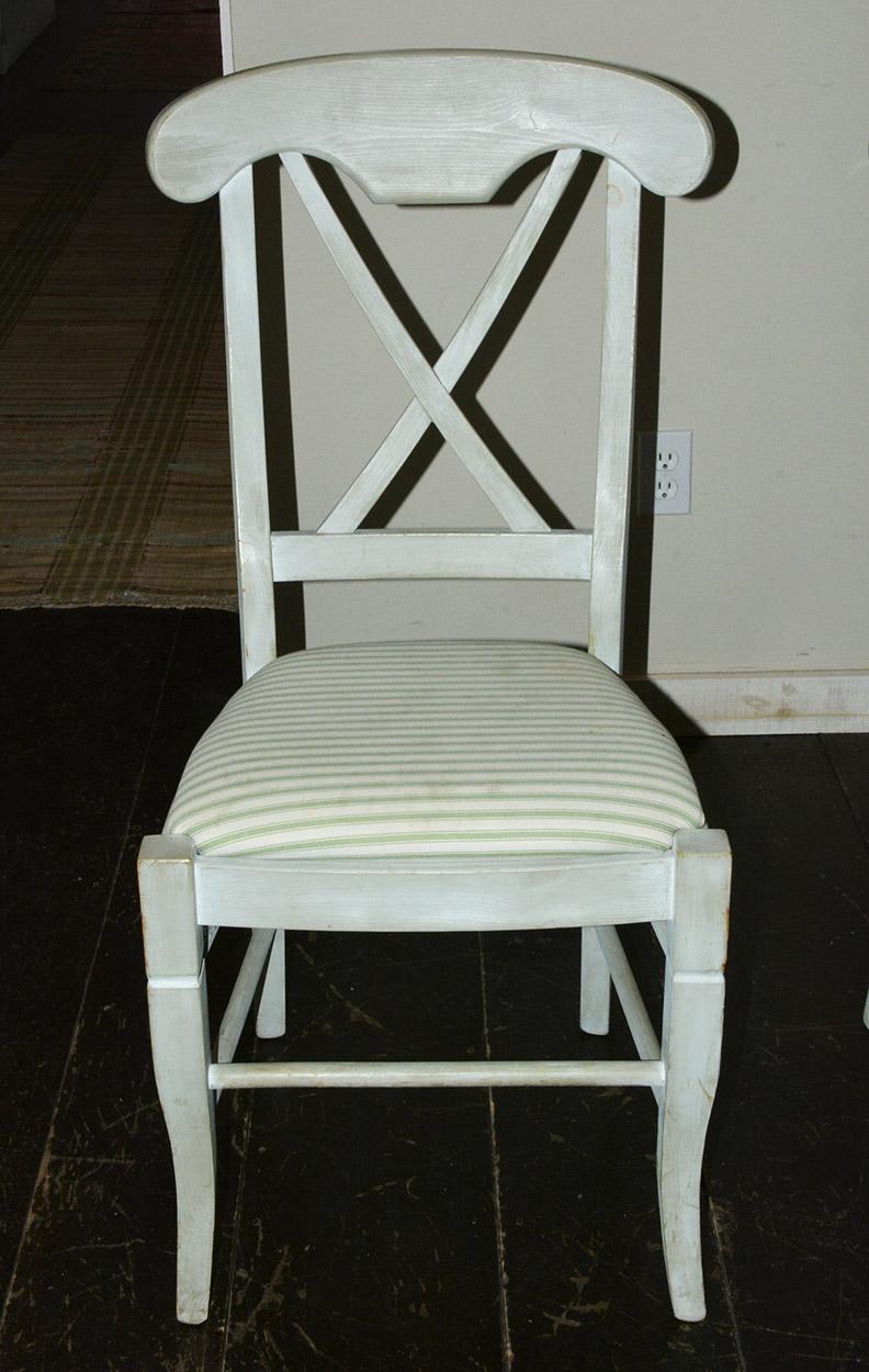 white painted dining chairs