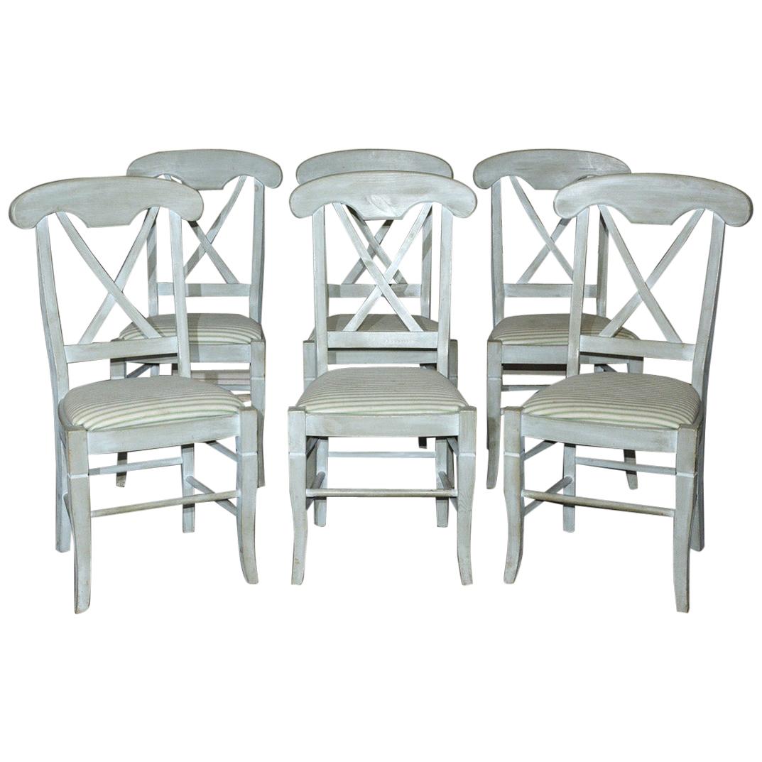 Set of 6 Contemporary Hand Painted Dining Chairs