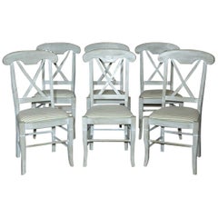 Set of 6 Contemporary Hand Painted Dining Chairs