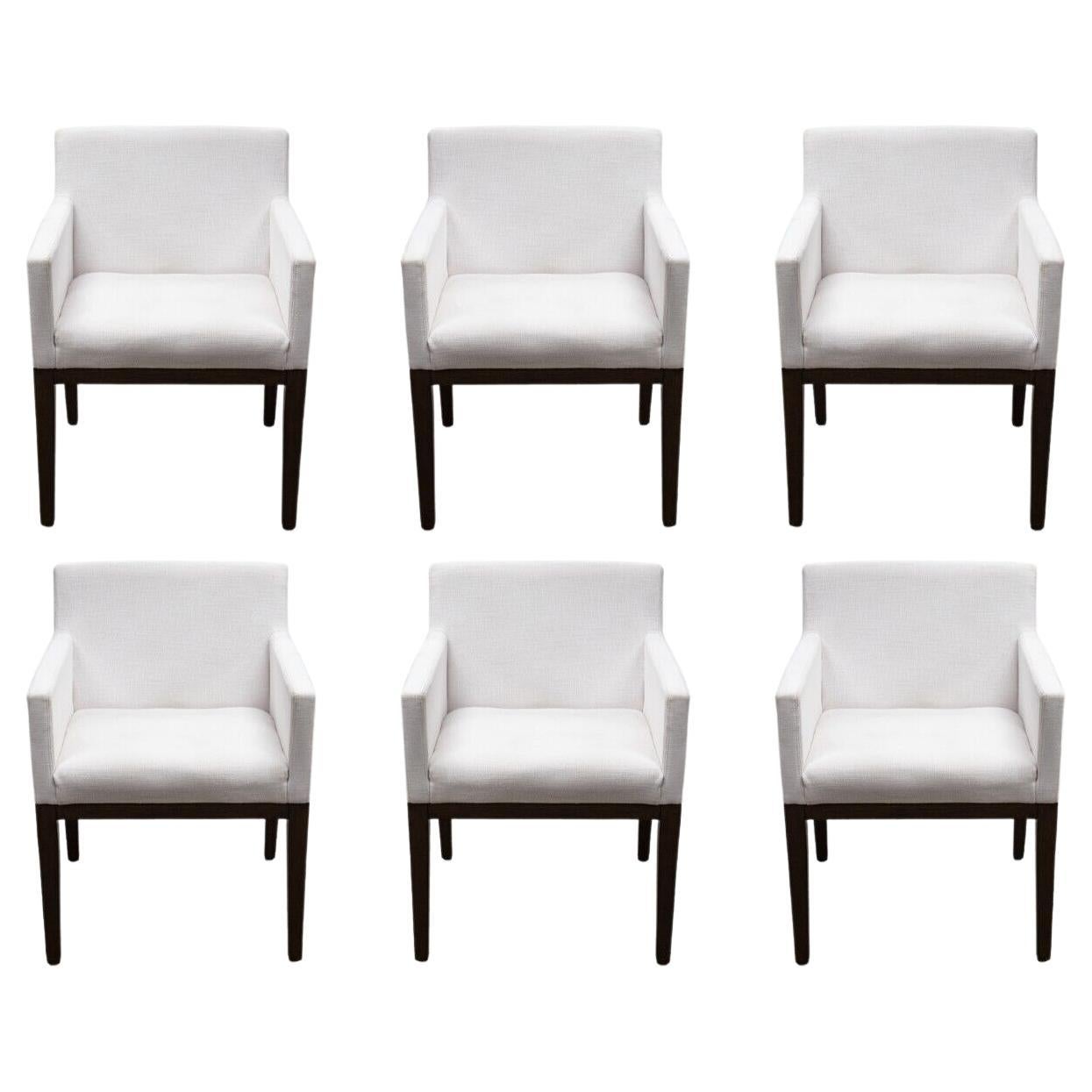 Set of 6 Contemporary Modern Restoration Hardware Morgan Barrelback Armchairs