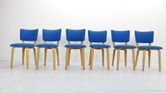 Set Of 6 Cor Alons For Gouda Den Boer Plywood Dining Chairs, Netherlands 1950