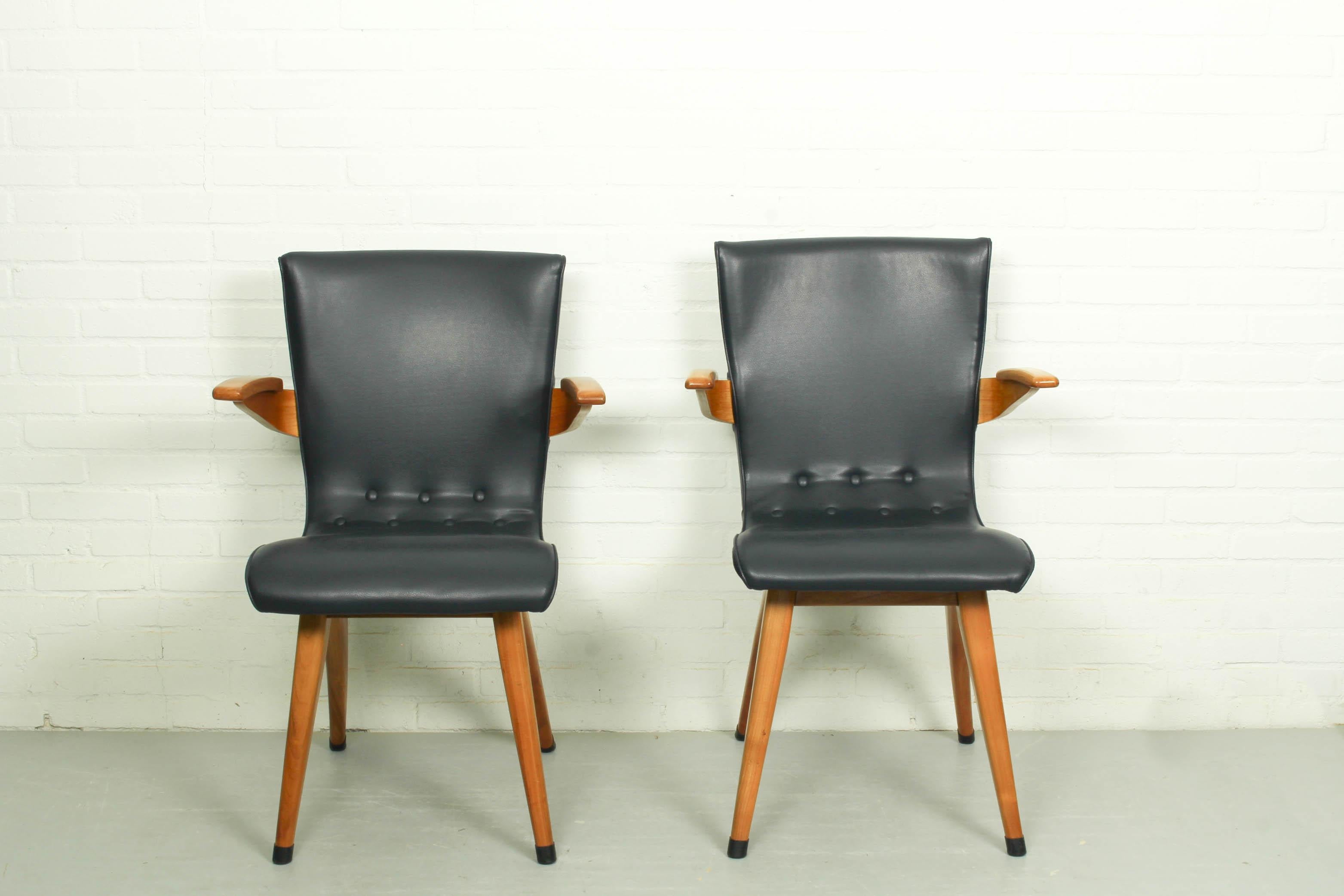 Set of 6 Cor Van Os Leatherette Dining Chair Model Swing, 1960s For Sale 7
