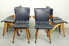 Set of 6 Cor Van Os Leatherette Dining Chair Model Swing, 1960s