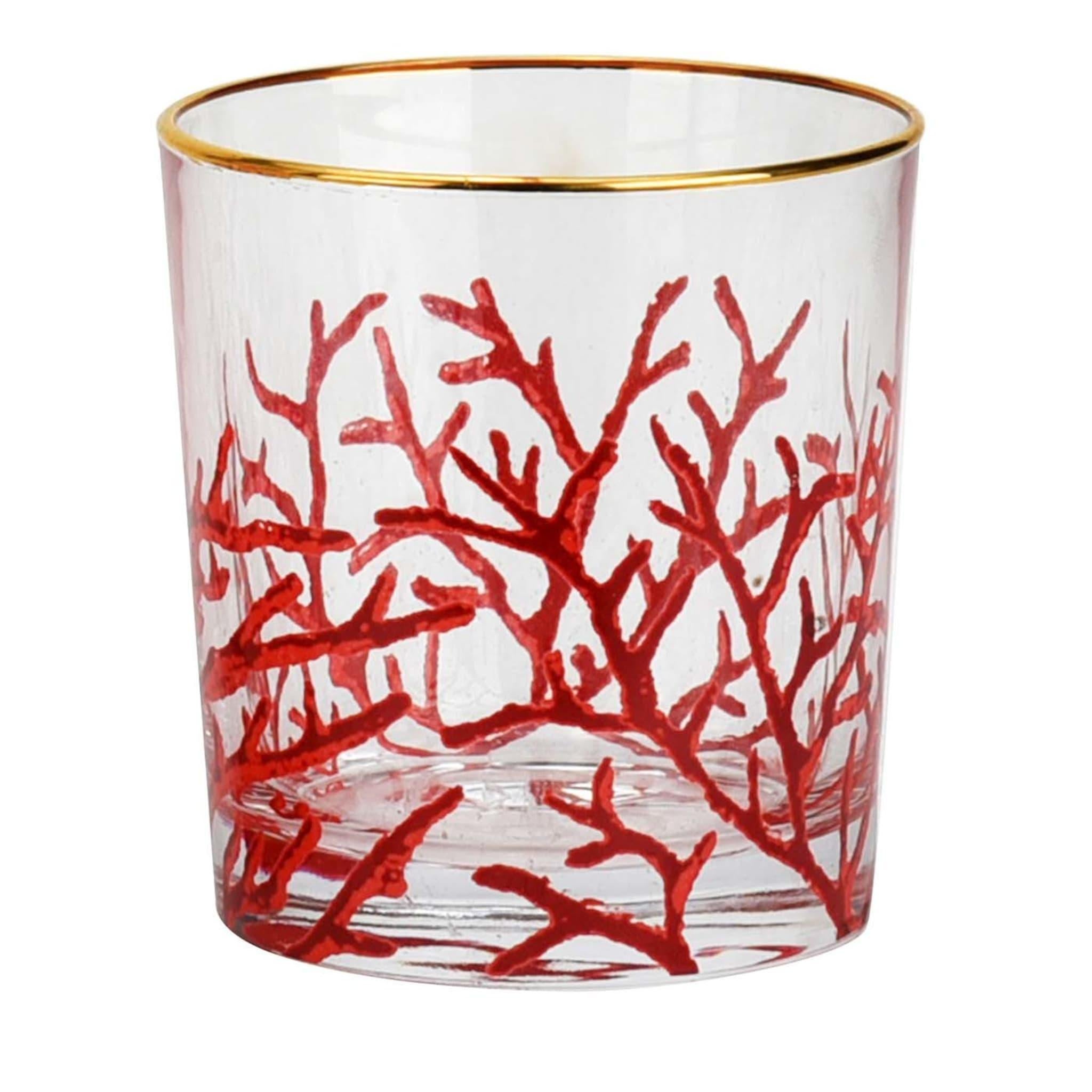 A singular piece of functional decor to be paired with others from the same series, this superb water glass will infuse any tableware with refined sophistication. Handcrafted of crystal, it is masterfully decorated by hand with a magnificent coral