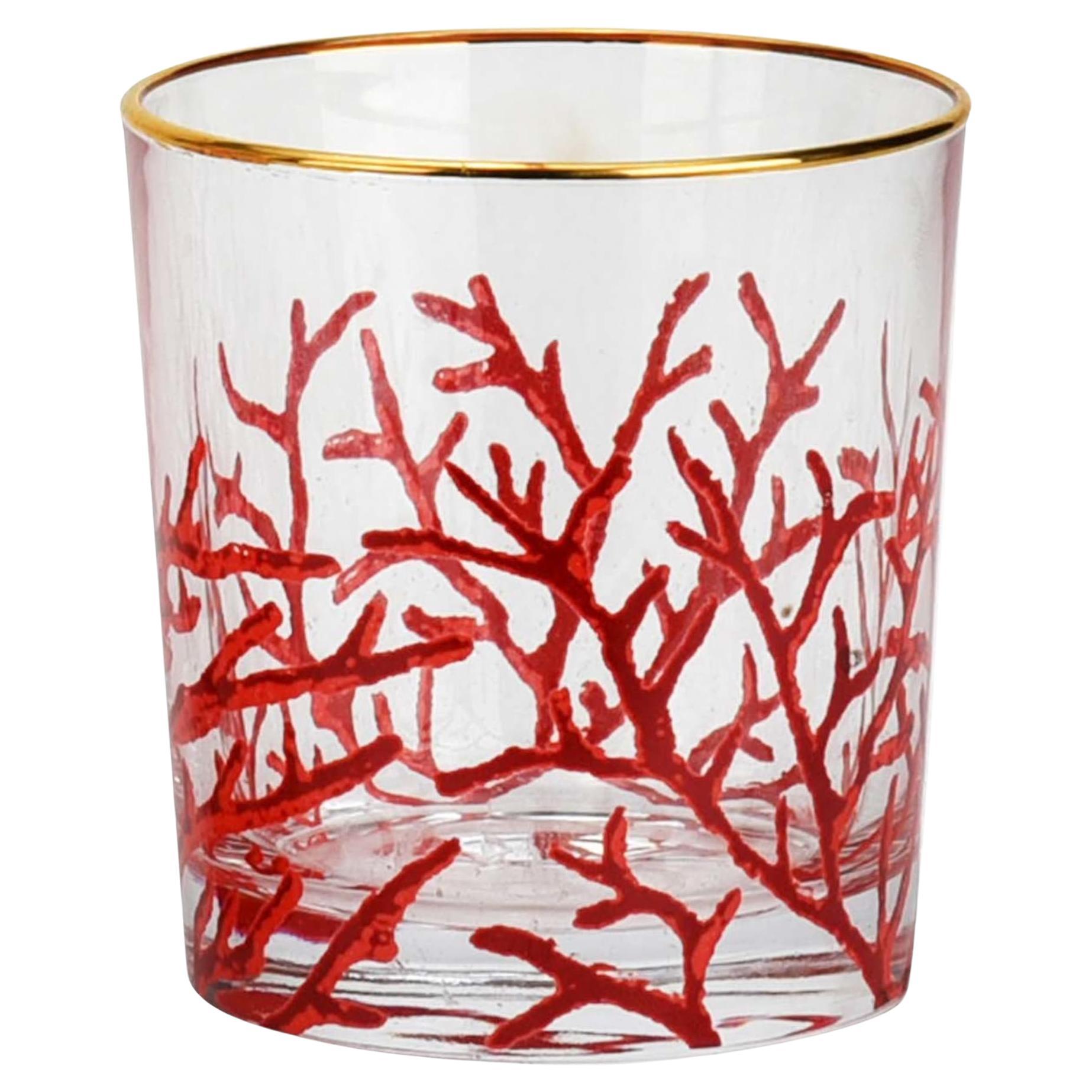 Set of 6 Coral Water Glasses For Sale