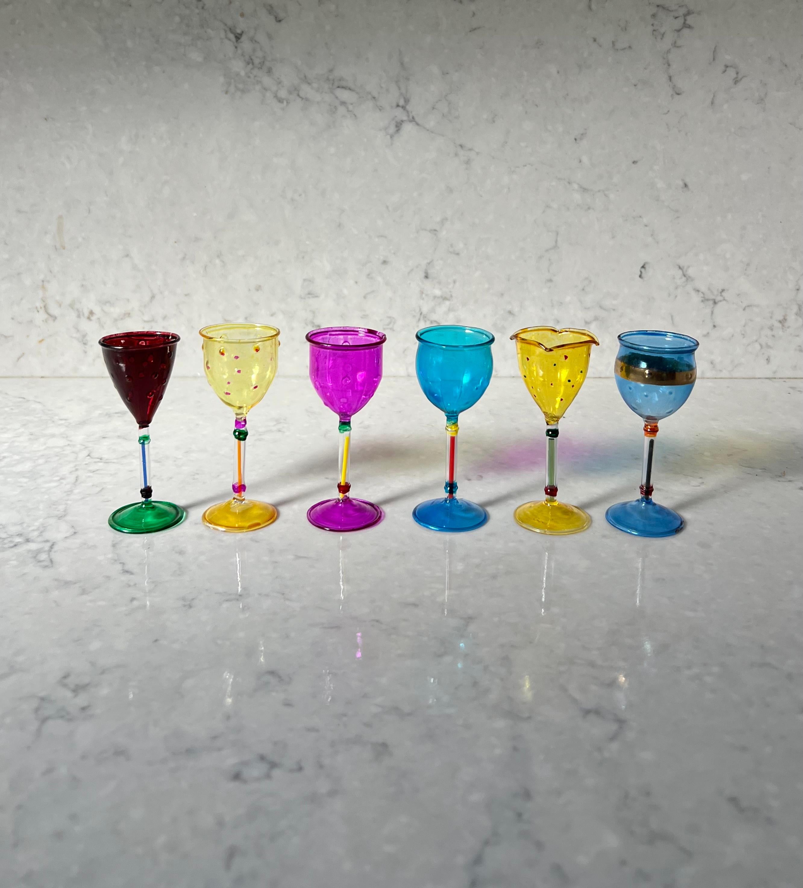 Set of 6 Cordial Glasses by Antonio Salviati for Venezia, 20th Century 8