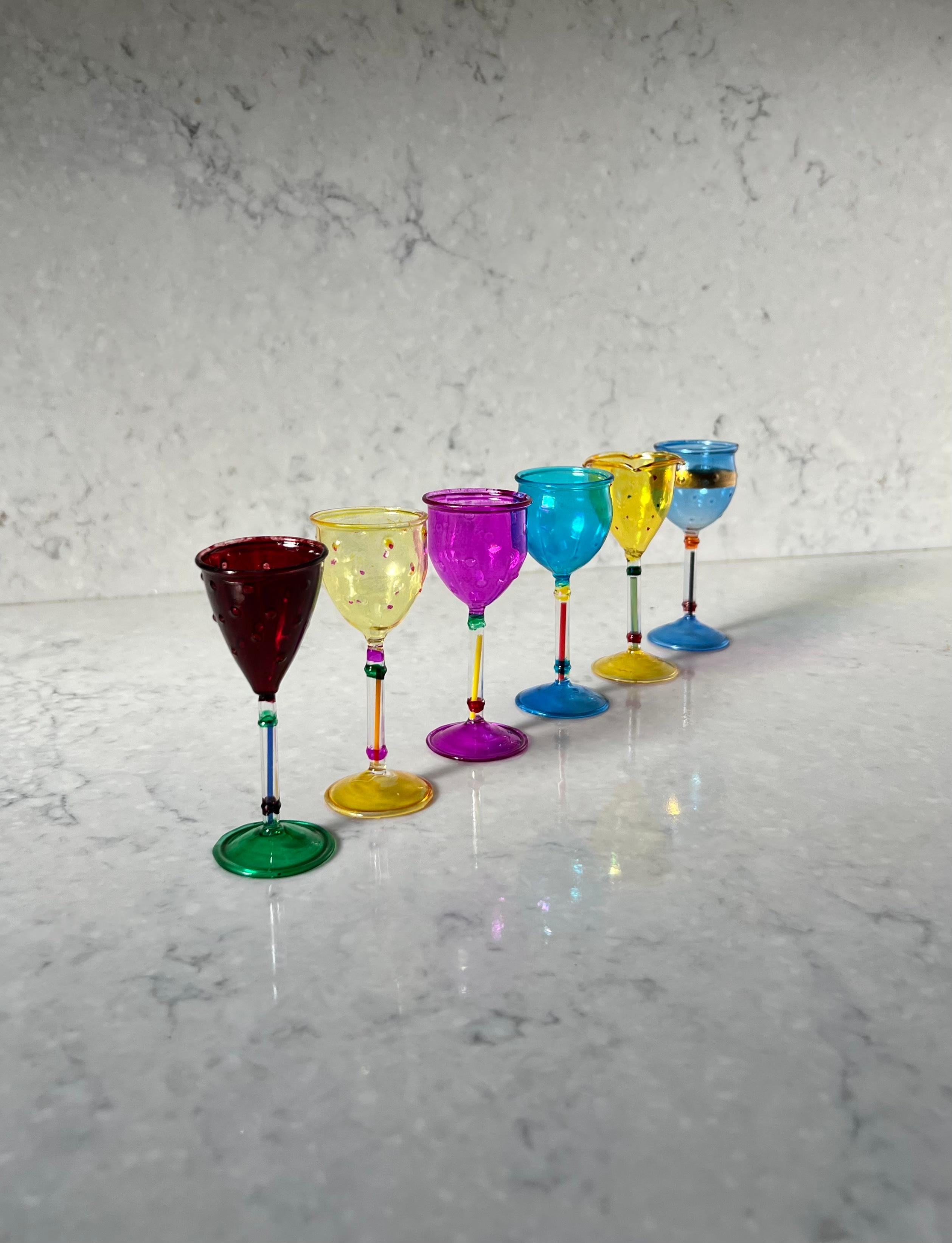 Set of 6 Cordial Glasses by Antonio Salviati for Venezia, 20th Century 3