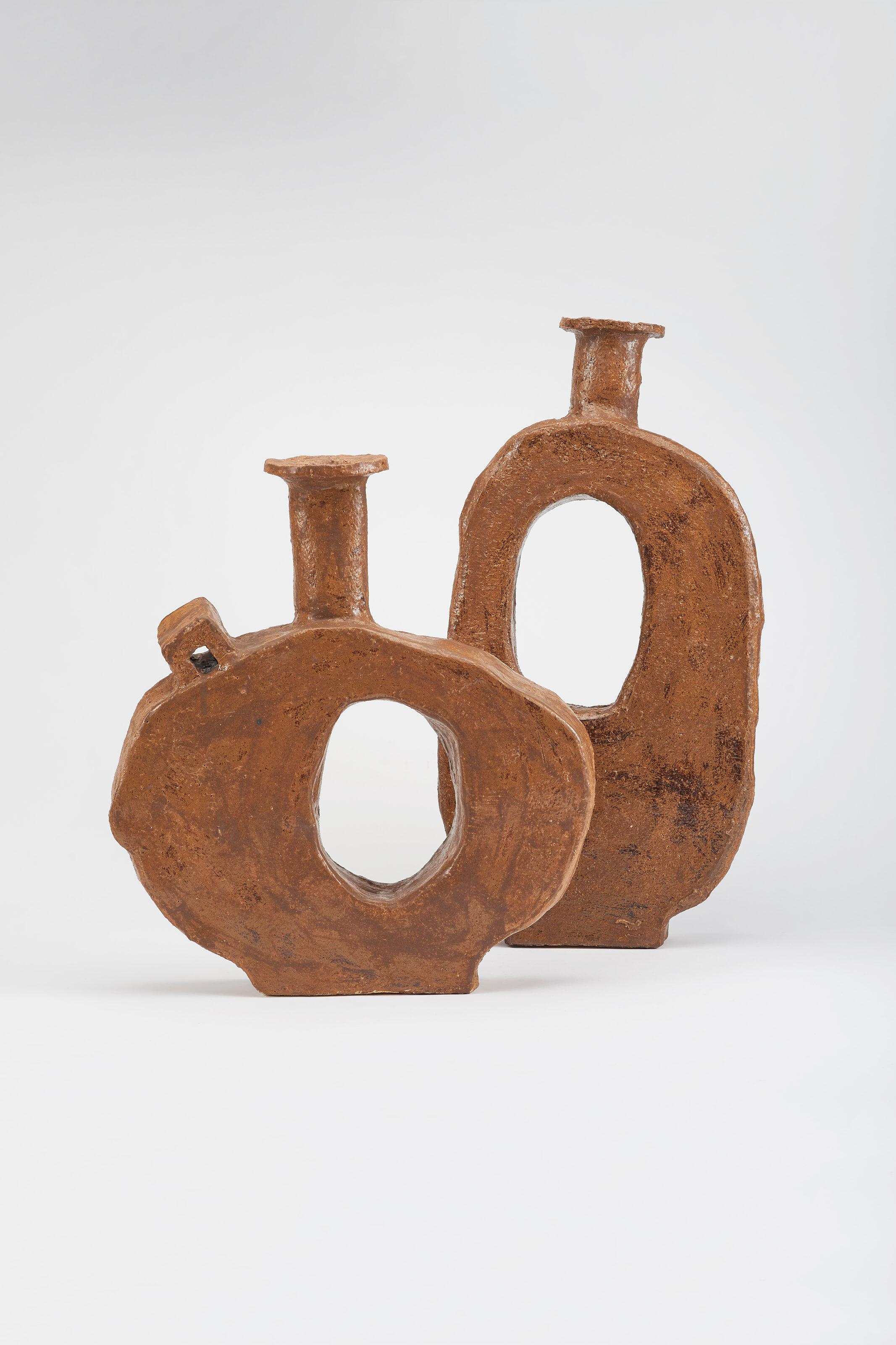 Post-Modern Set of 6 Core Vases by Willem Van Hooff For Sale