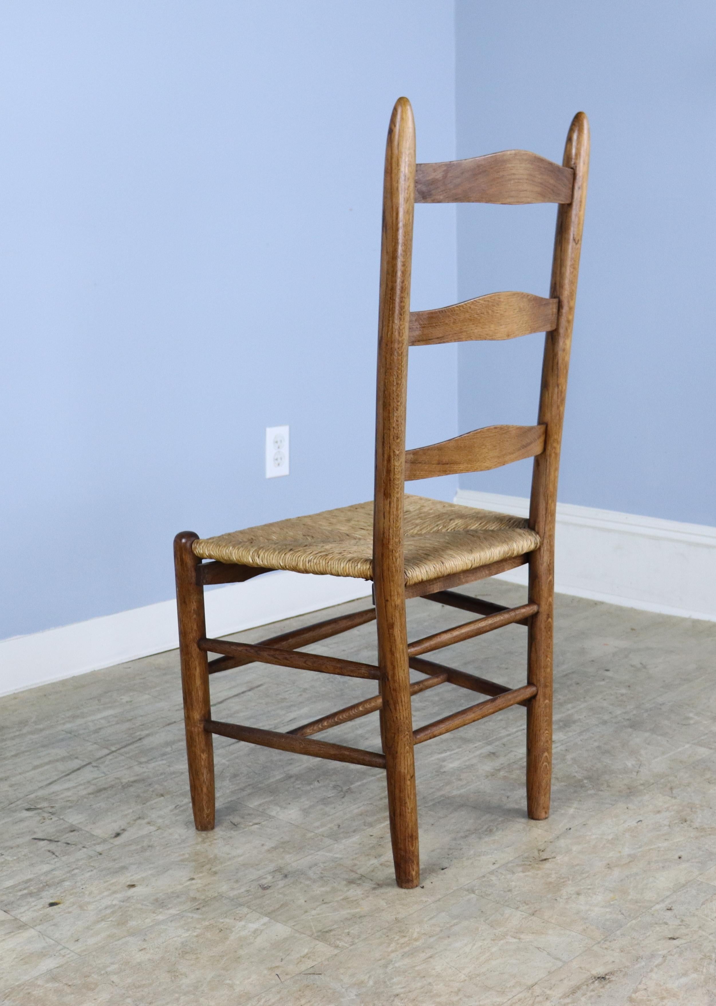 Set of 6 Country Oak Ladderback Chairs 3
