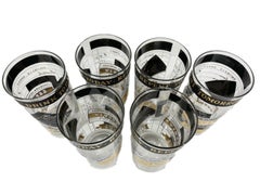 Set of 6 Credit Card Themed Highball Glasses, "Drink Today, Repent Tomorrow"