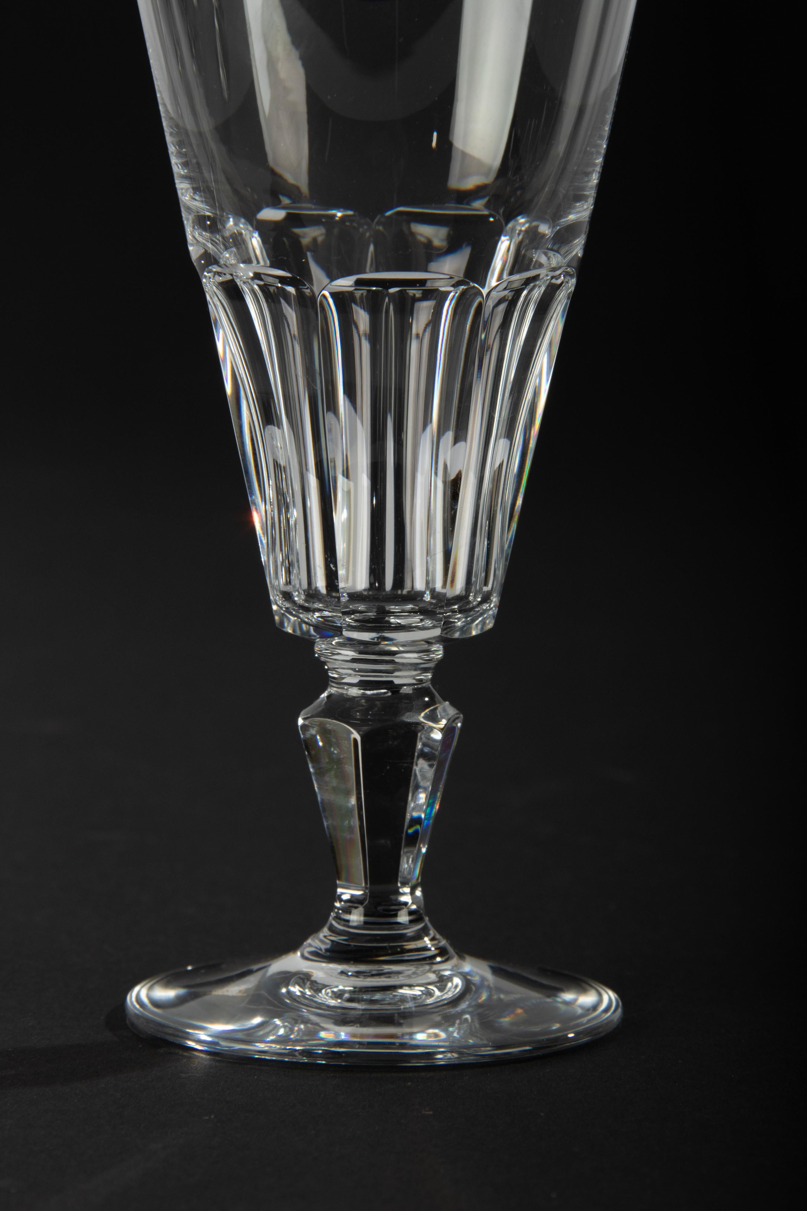 Ensemble de 6 flûtes à champagne en cristal fabriquées par Baccarat 5