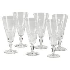 Set of 6 Crystal Champagne Flutes Made by Baccarat