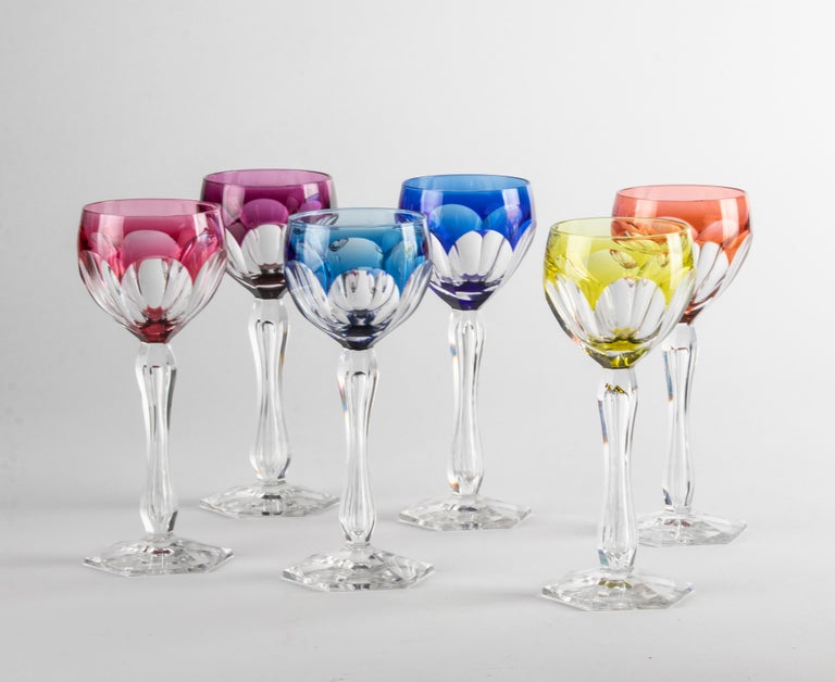 6 verres à vin cristal VSL modèle Saarbrucken vers 1903 Antiquités