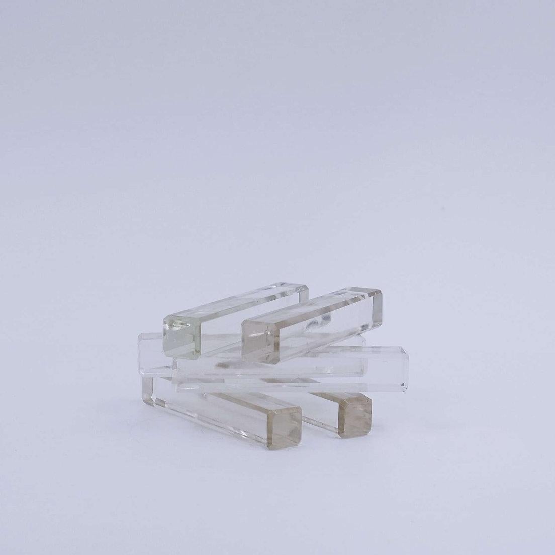 Set von 6 Kristallmesserhaltern - ca. 1980 - Tschechoslowakei im Zustand „Gut“ im Angebot in Linkebeek, BE