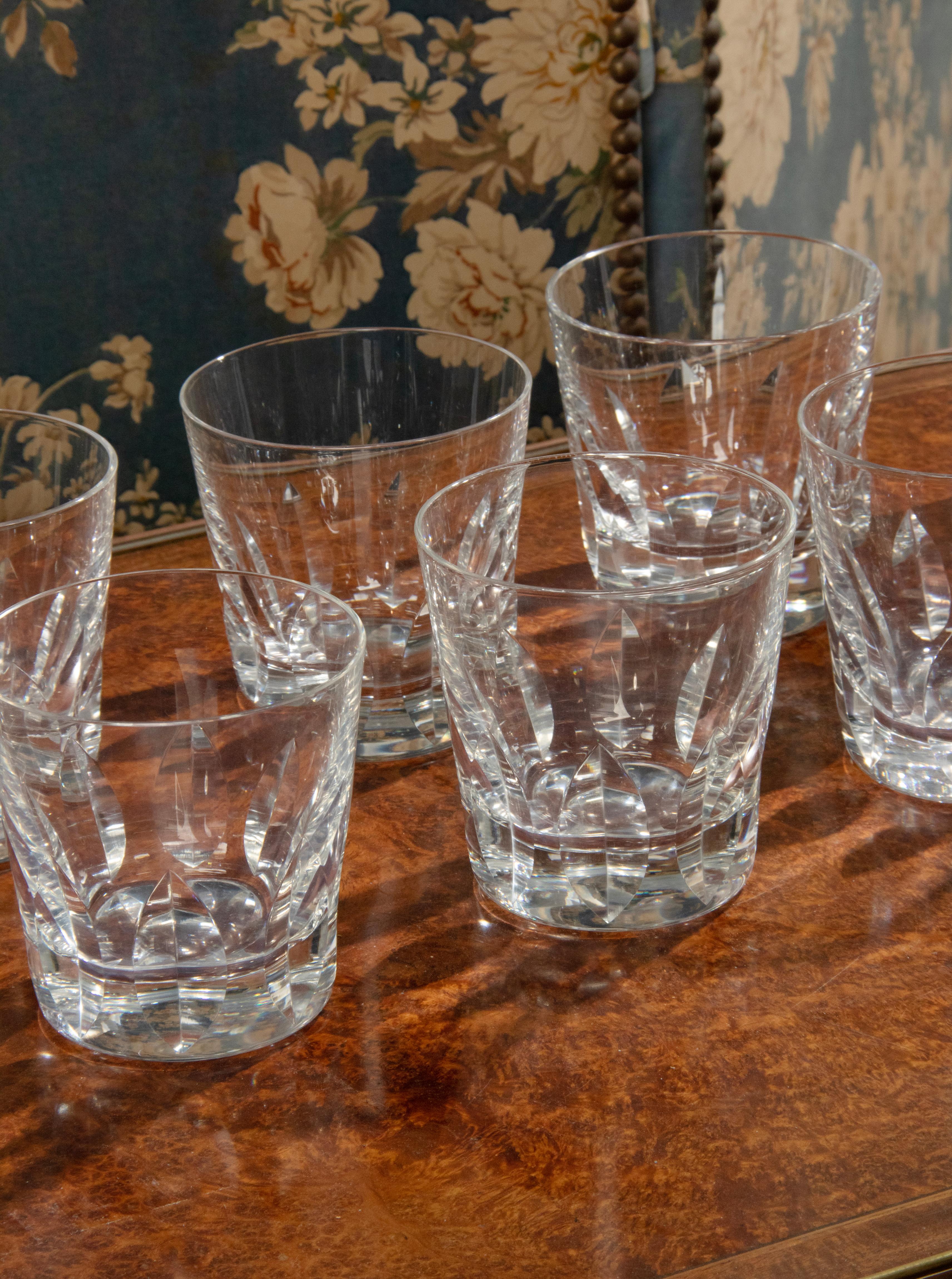 Set of 6 Crystal Whiskey Glasses, Saint Louis model Jersey For Sale 4