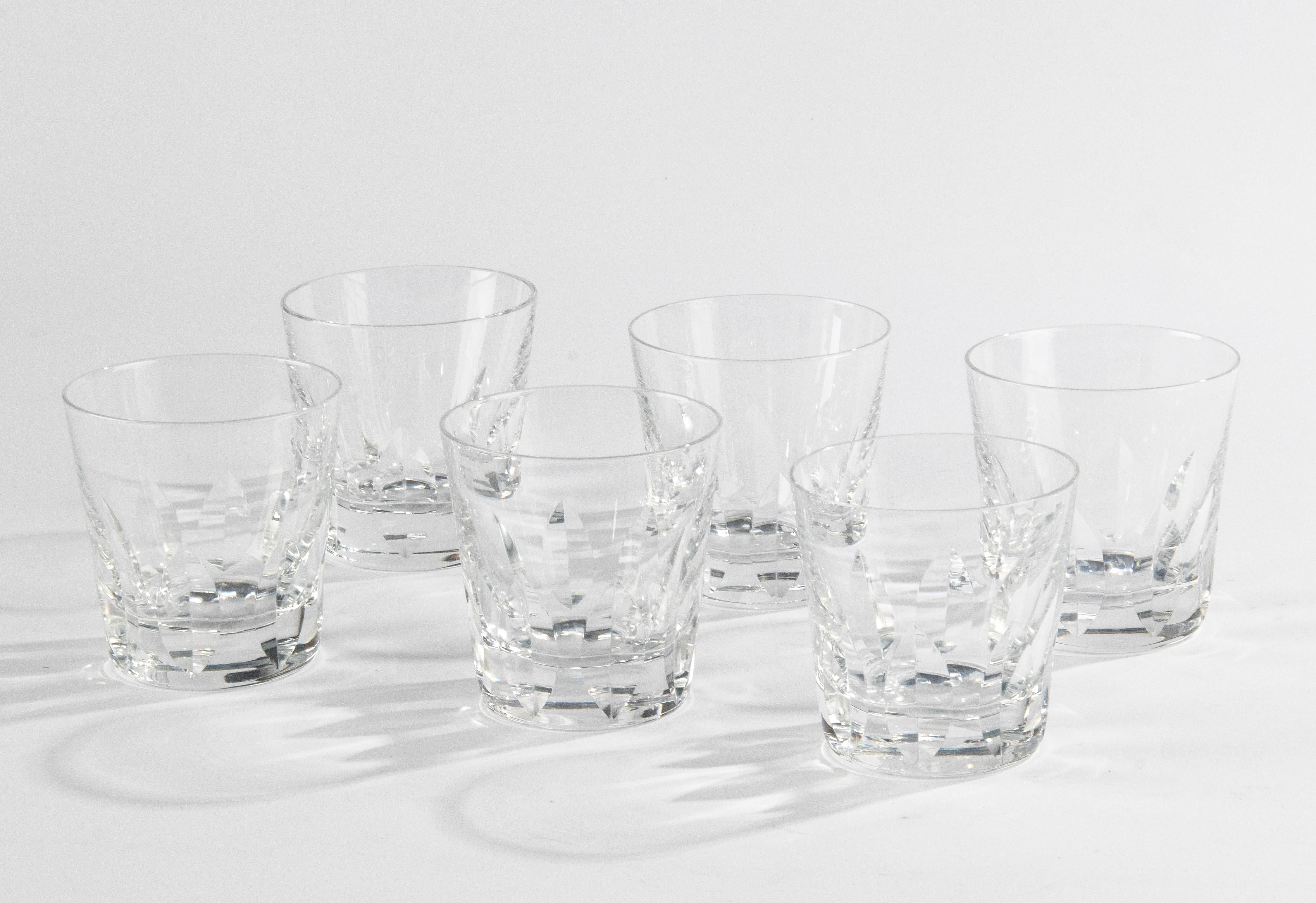 Set of 6 Crystal Whiskey Glasses, Saint Louis model Jersey For Sale 5