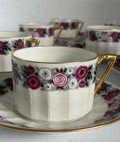 Set Of 6 Cups Of Limoges Porcelain Tea Or Coffee From Chabrol and Poirier, 1925