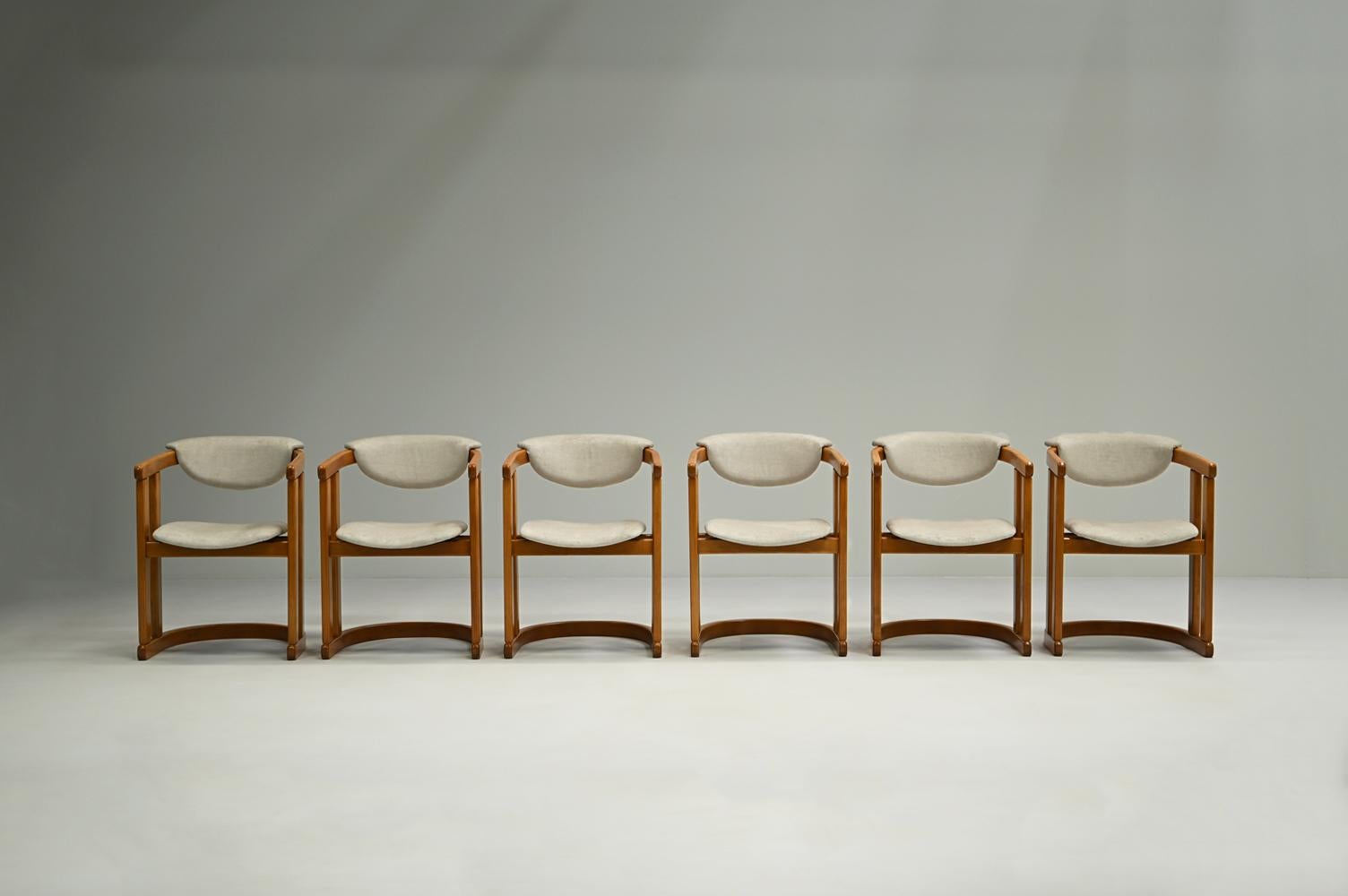Juego de 6 sillas de comedor de madera de haya curverd, años 60 Alemania. Moderno de mediados de siglo en venta
