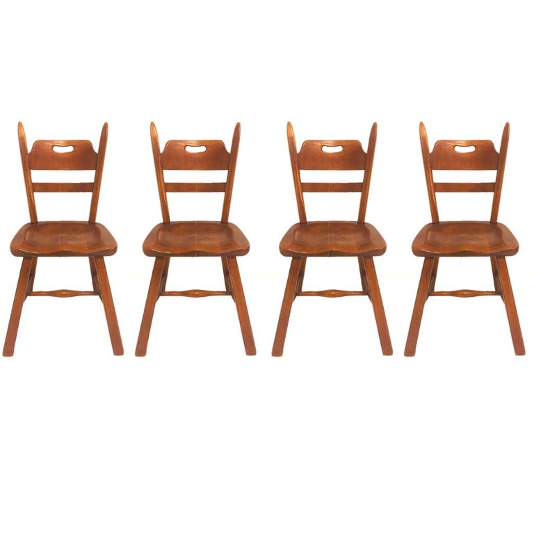 Set of 6 Cushman Vermont Rock Maple Dining Chairs Designed by Herman DeVries at 1stDibs