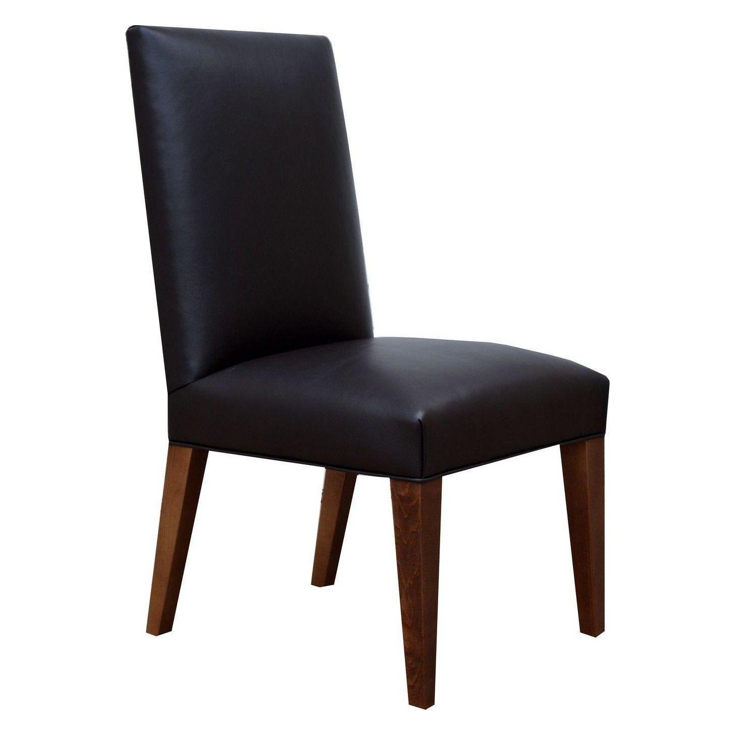 Other Set of 6 Custom Leather Vaughn Dining Chairs by Bjork Studio