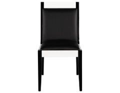 Set of 6 Custom Modern Black and White Leather Dining Chairs by Carrocel