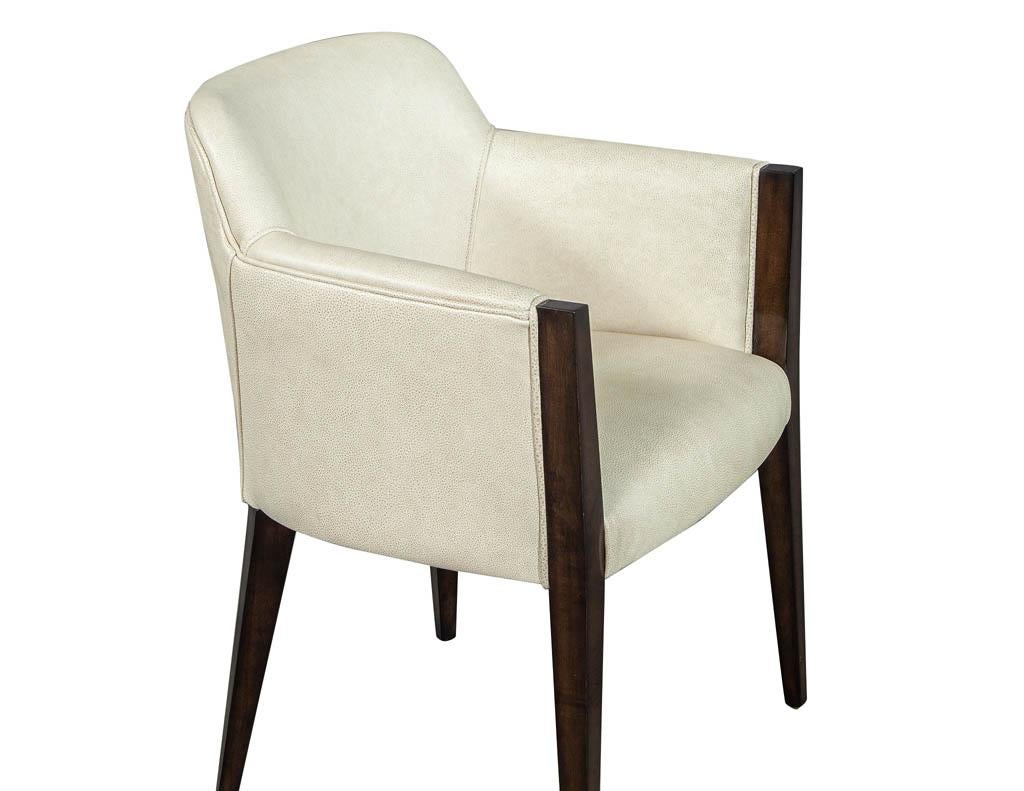 Contemporary Set of 6 Custom Modern Leather Dining Chairs by Carrocel