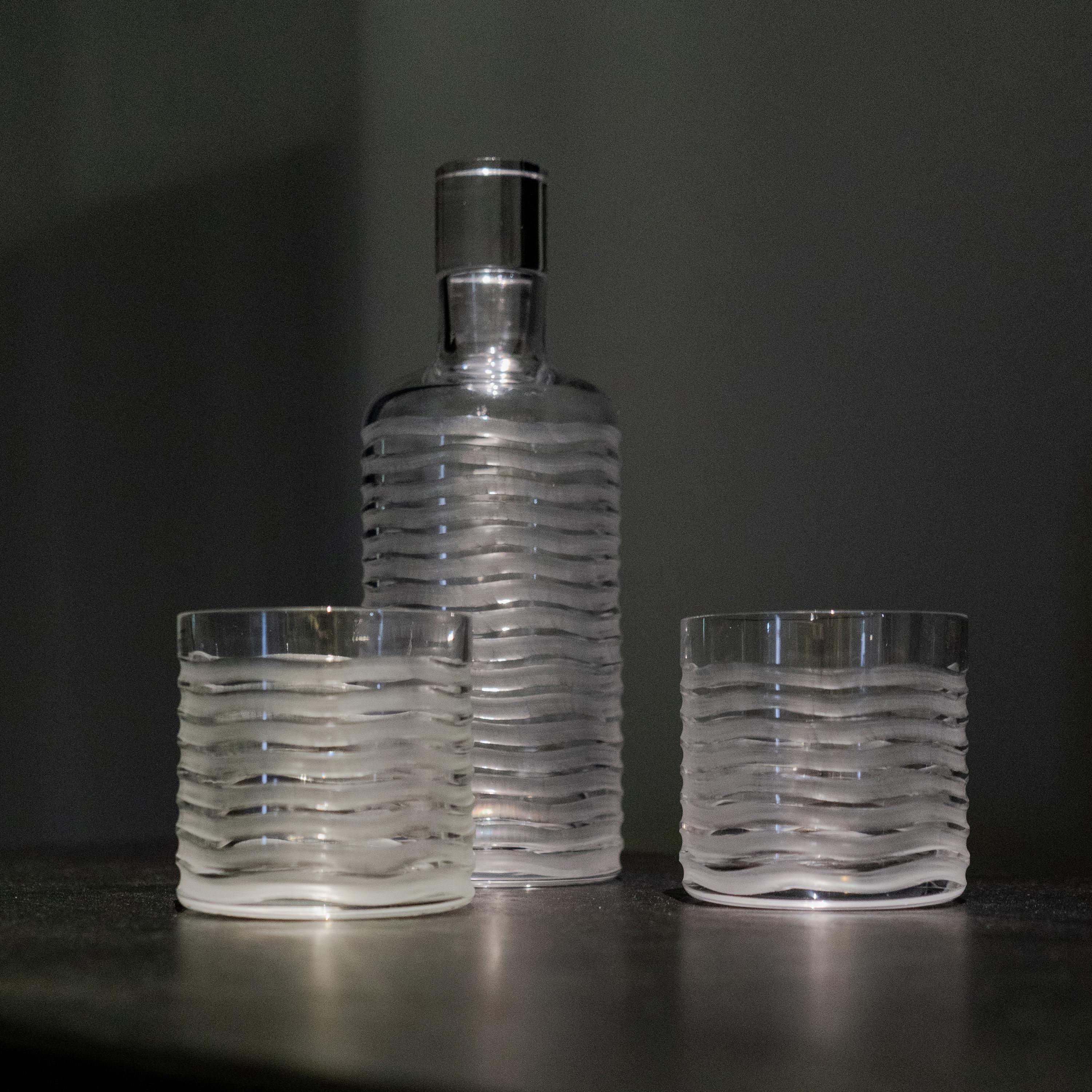 Juego de 6 Copas de Cristal Tallado Bola Alta Artículos de Bar Trago Largo Hechos a Mano en Italia Siglo XXI y contemporáneo en venta